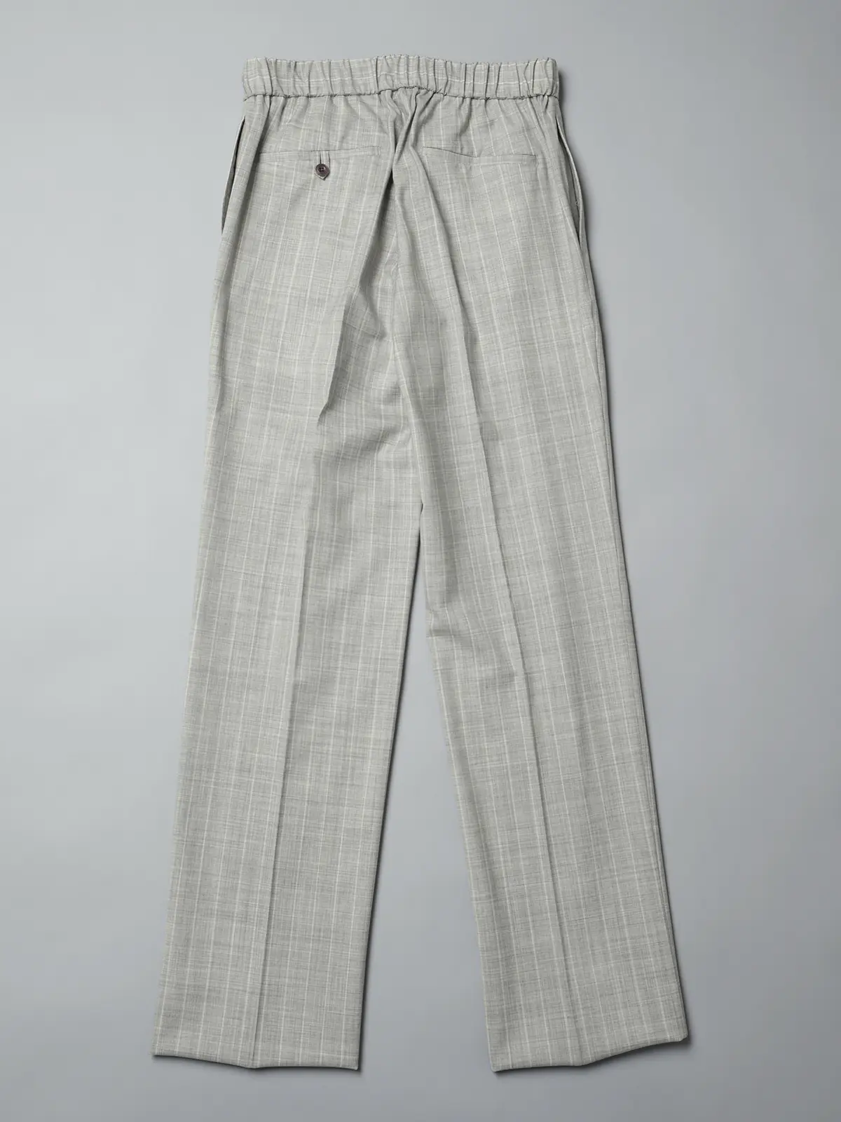 GOOVI／タックストレートパンツ／SUPER100'sウールトロピカル／ワイドストライプ ライトグレー 1