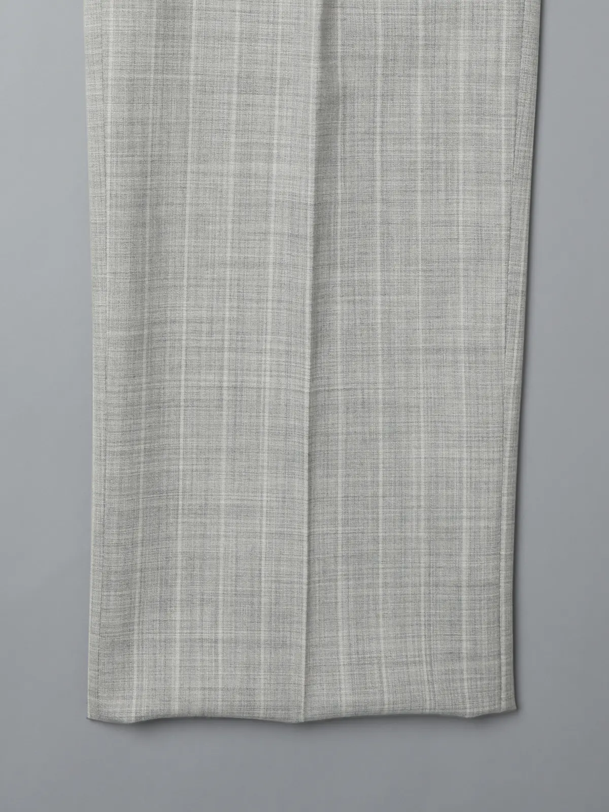 GOOVI／タックストレートパンツ／SUPER100'sウールトロピカル／ワイドストライプ ライトグレー 1