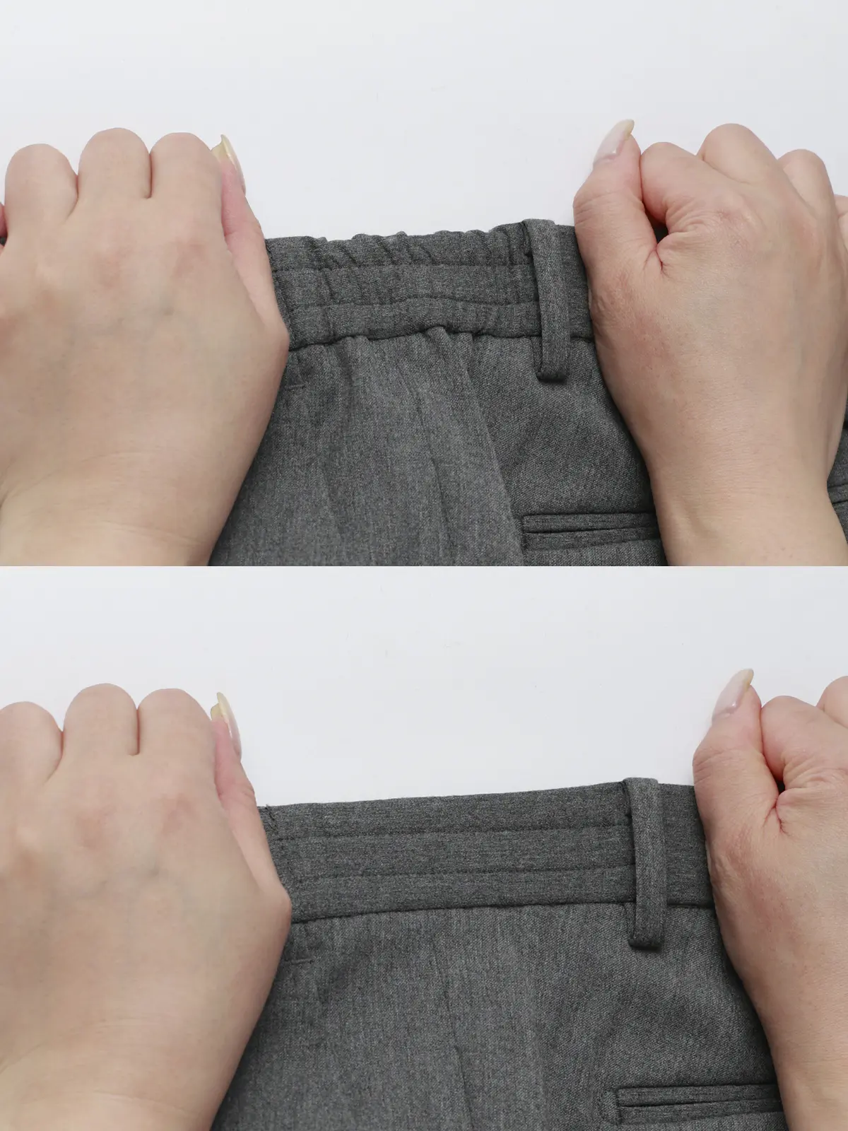 テーパードパンツ/ウォッシャブル/ストレッチ/SMART MERINO/ミルドサキソニー/TM02-S ライトグレー M