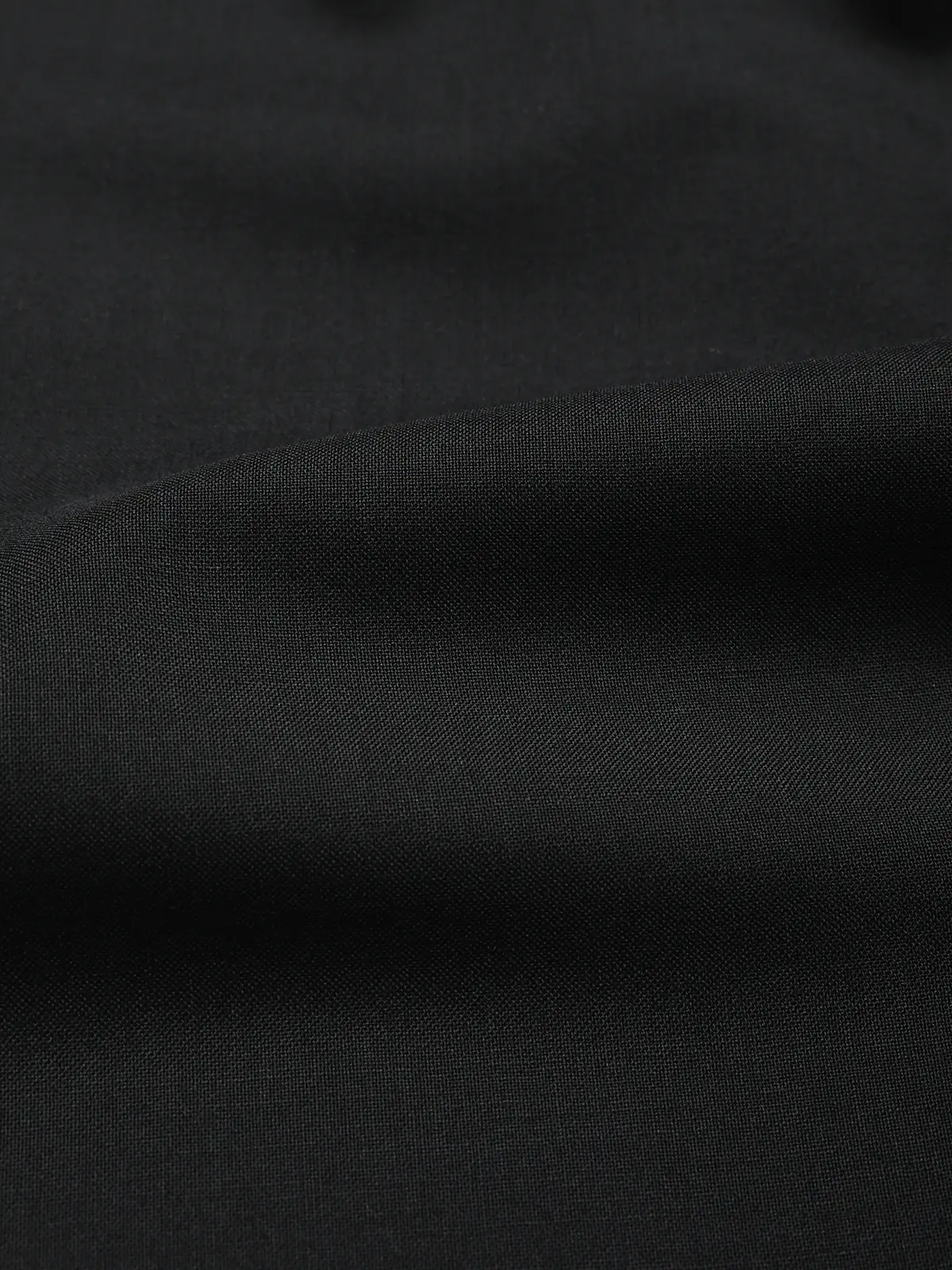 GOOVI／タックストレートパンツ／ウールモヘアトロピカル／無地 ブラック 0
