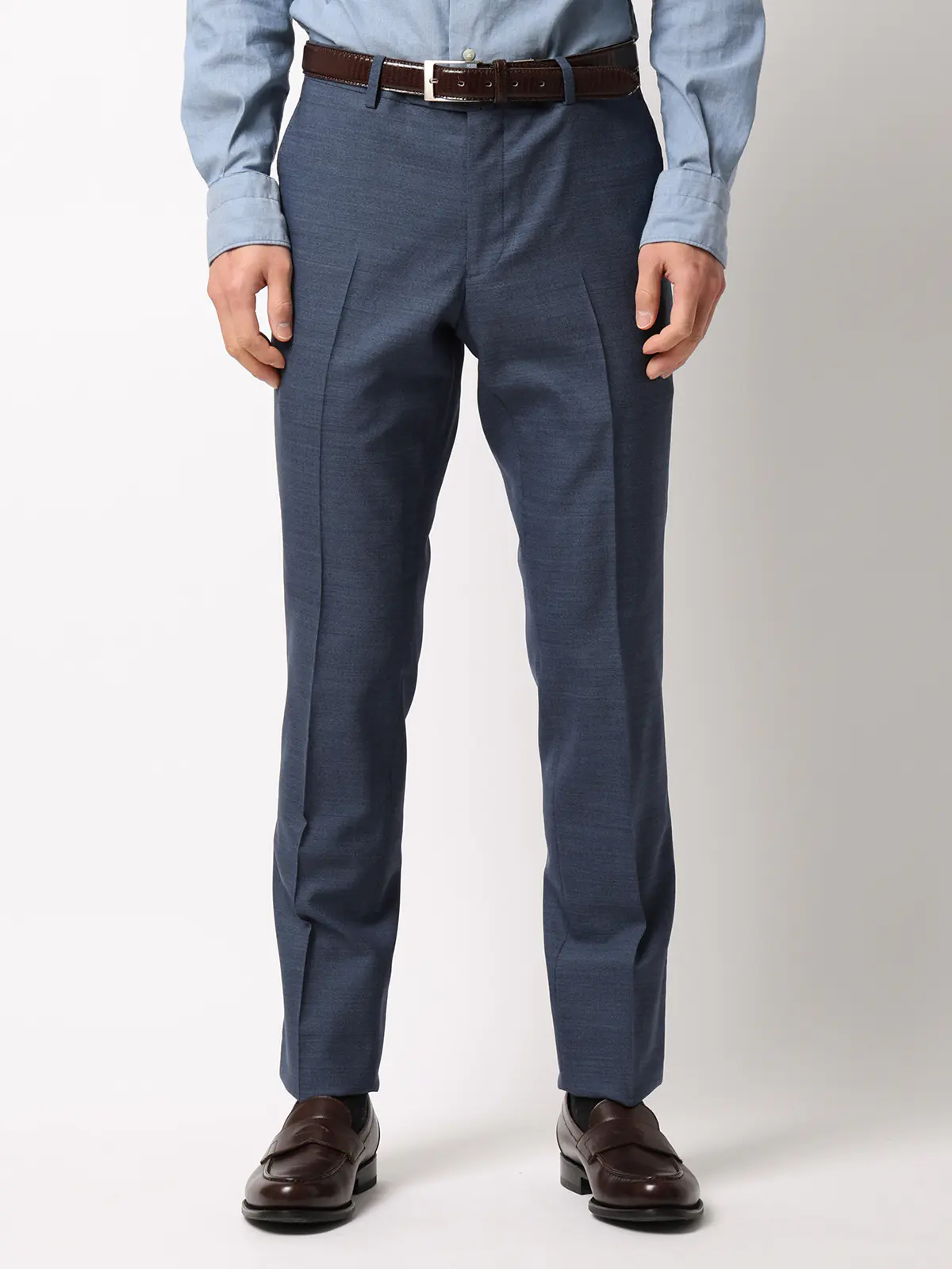 テーパードパンツ／CANONICO／SUPERSONIC／トロピカルウール／無地／IN05 ブルー S