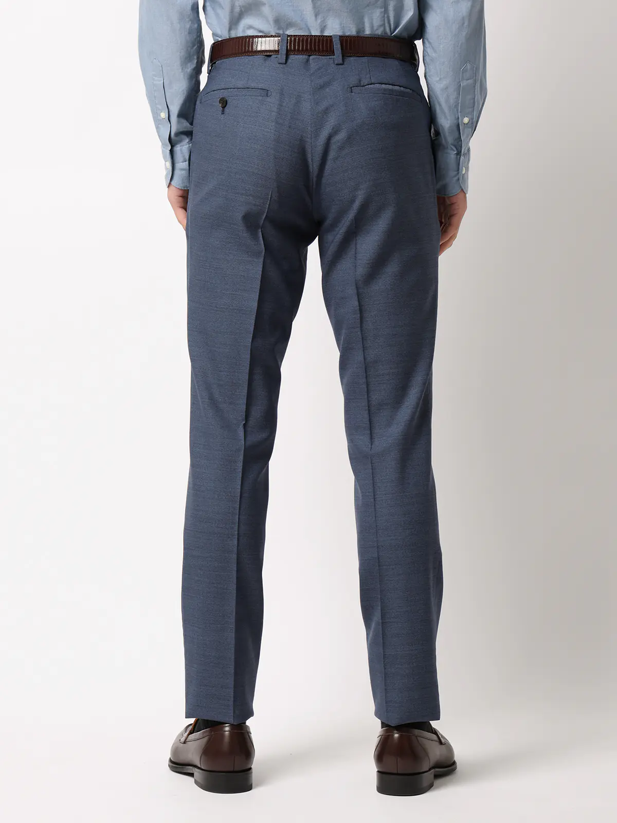 テーパードパンツ／CANONICO／SUPERSONIC／トロピカルウール／無地／IN05 ブルー S