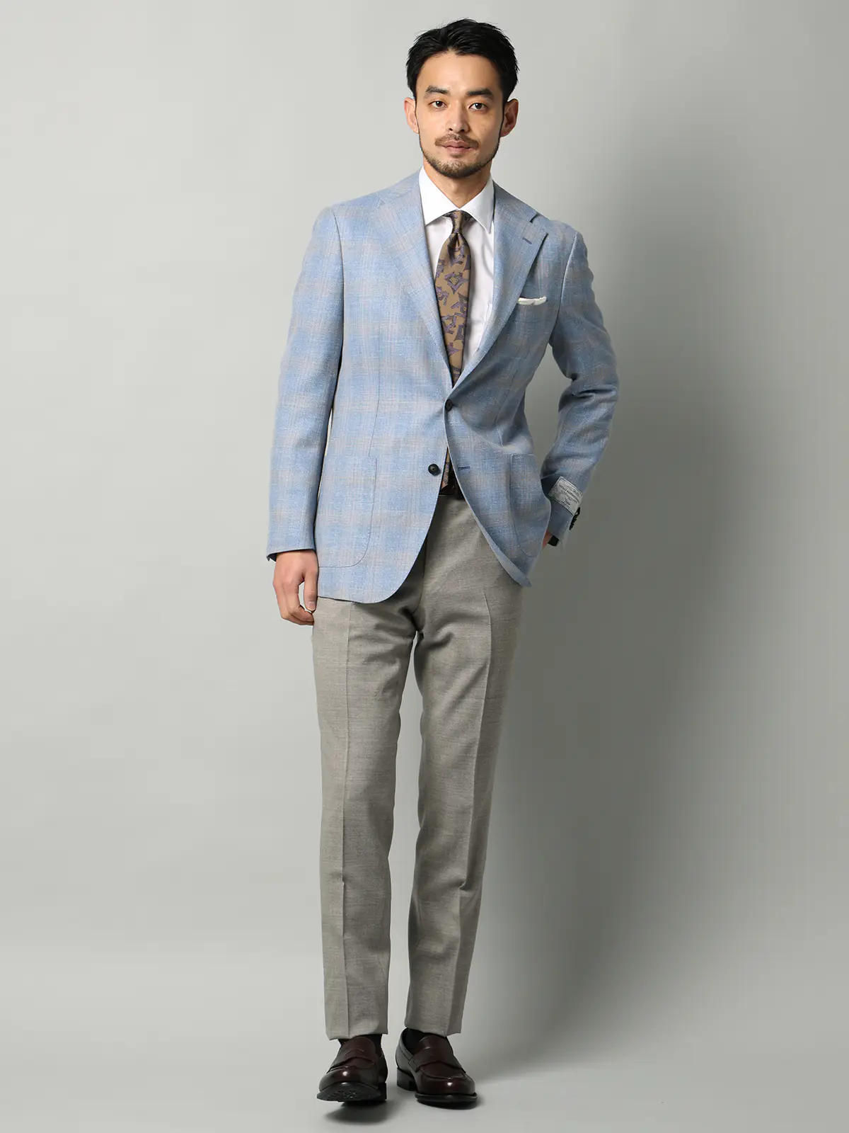 テーパードパンツ／CANONICO／SUPERSONIC／トロピカルウール／無地／IN05 ベージュ S