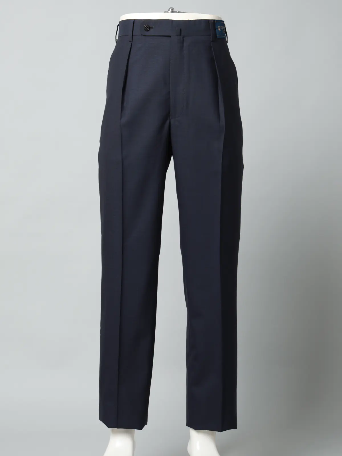 FUMIYA HIRANO/タックテーパードパンツ/SUPER100'sウール/織柄/FHP12 ネイビー M