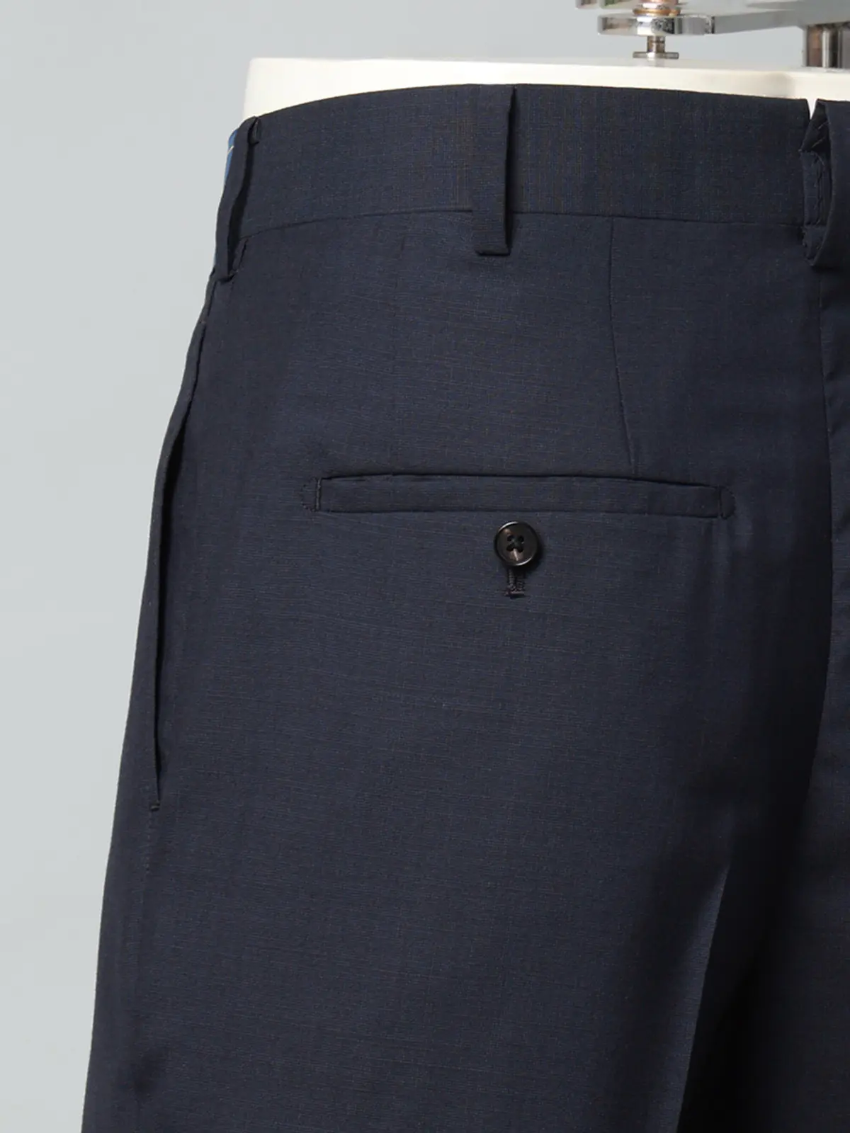 FUMIYA HIRANO/タックテーパードパンツ/SUPER100'sウール/織柄/FHP12 ネイビー M