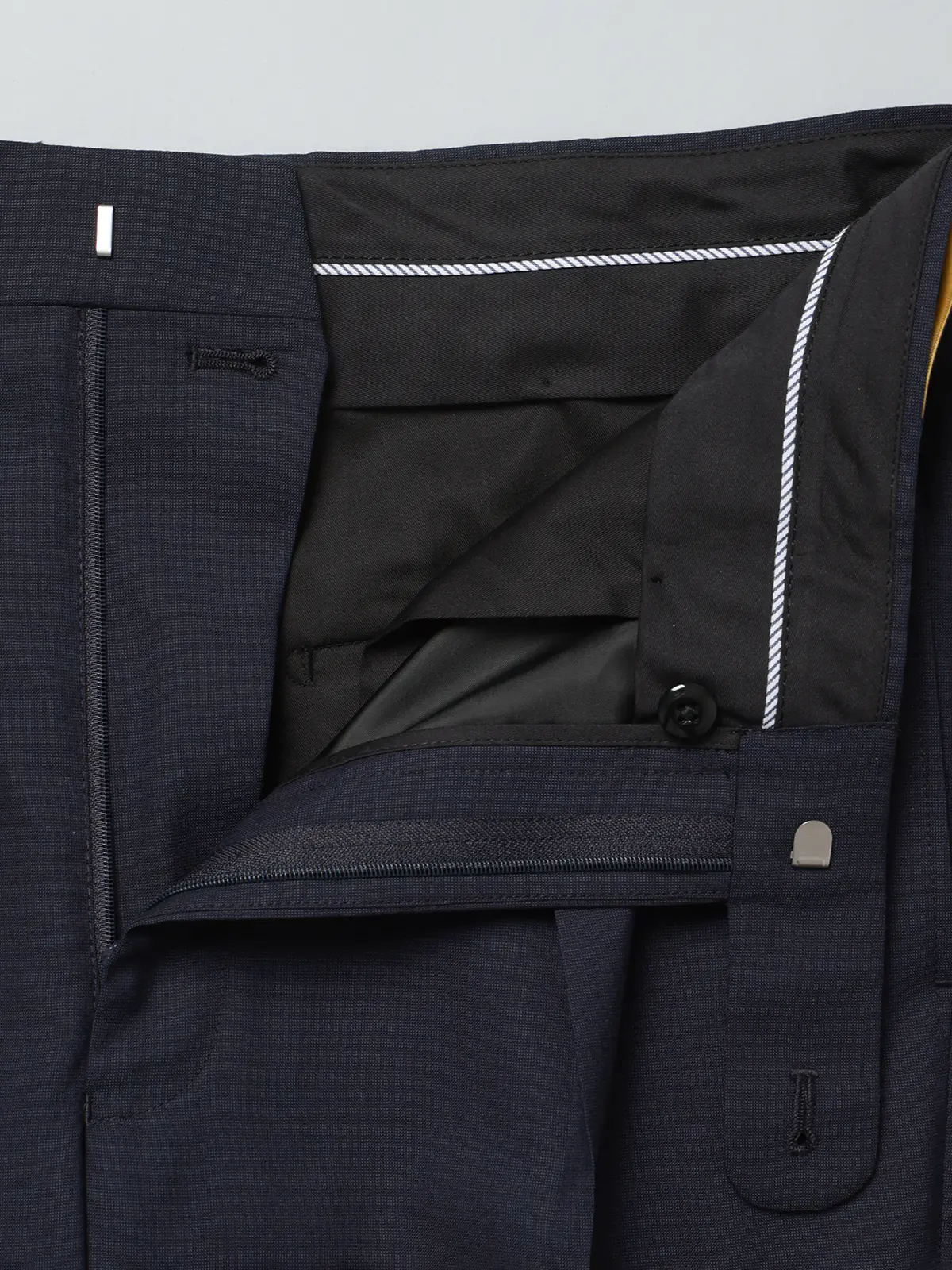 FUMIYA HIRANO/タックテーパードパンツ/SUPER100'sウール/織柄/FHP12 ネイビー M