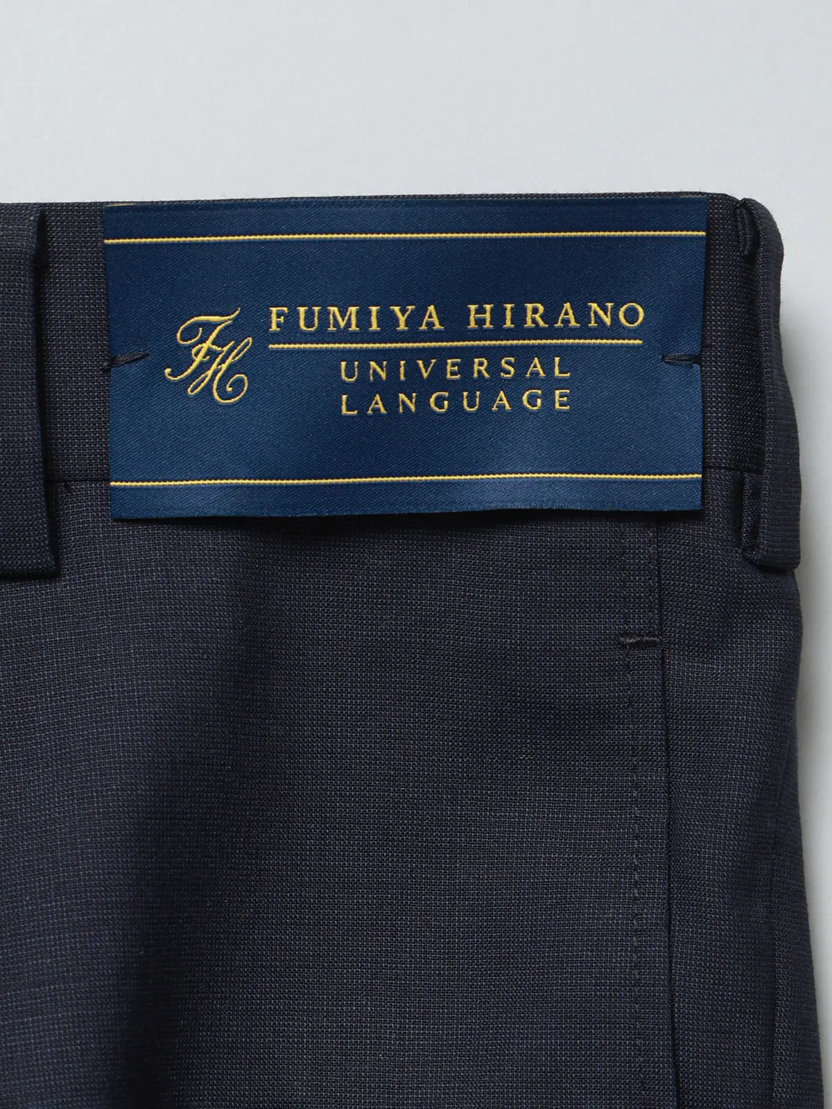 FUMIYA HIRANO/タックテーパードパンツ/SUPER100'sウール/織柄/FHP12 ネイビー M