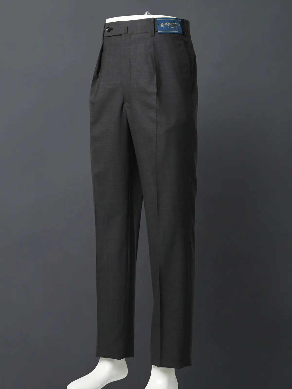 FUMIYA HIRANO/タックテーパードパンツ/SUPER100'sウール/織柄/FHP12 グレー M