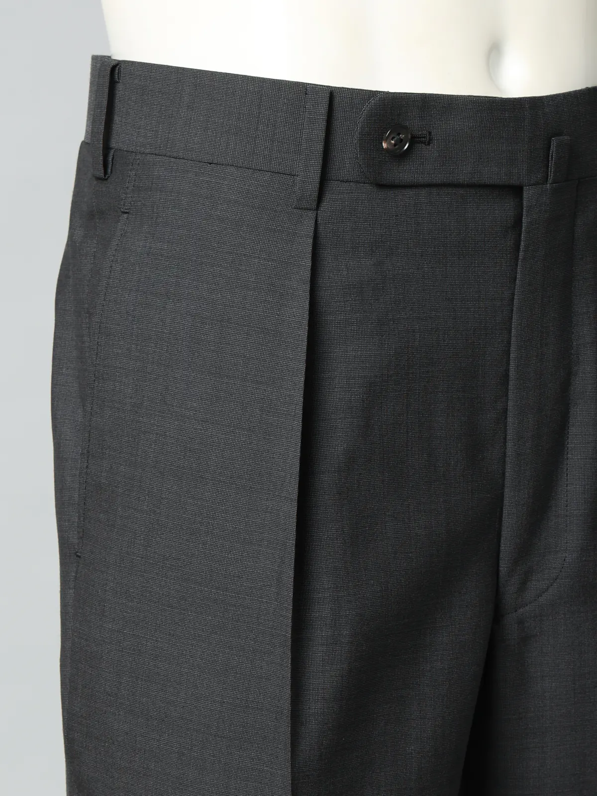 FUMIYA HIRANO/タックテーパードパンツ/SUPER100'sウール/織柄/FHP12 グレー M