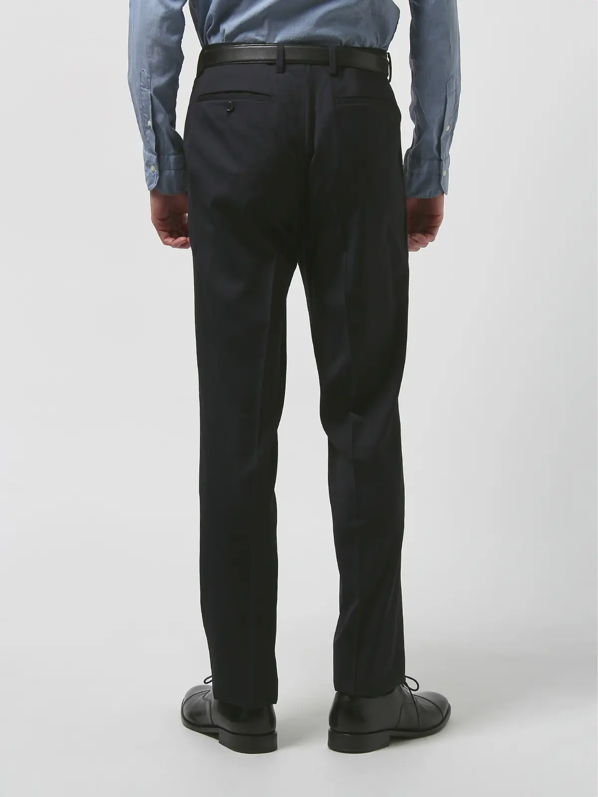 【訳アリ商品】テーパードパンツ/CANONICO/ストレッチ /ウールトロピカル/無地/IN05 ネイビー 3L