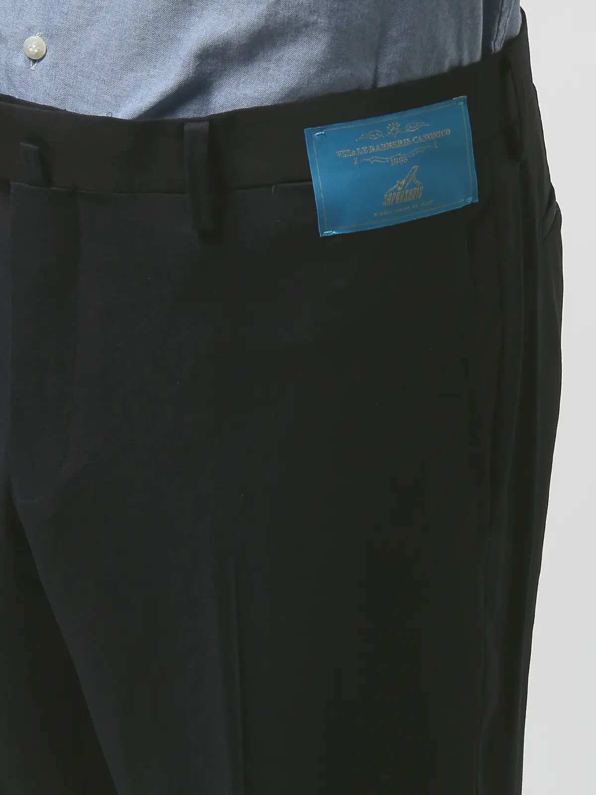 【訳アリ商品】テーパードパンツ/CANONICO/ストレッチ /ウールトロピカル/無地/IN05 ネイビー 3L