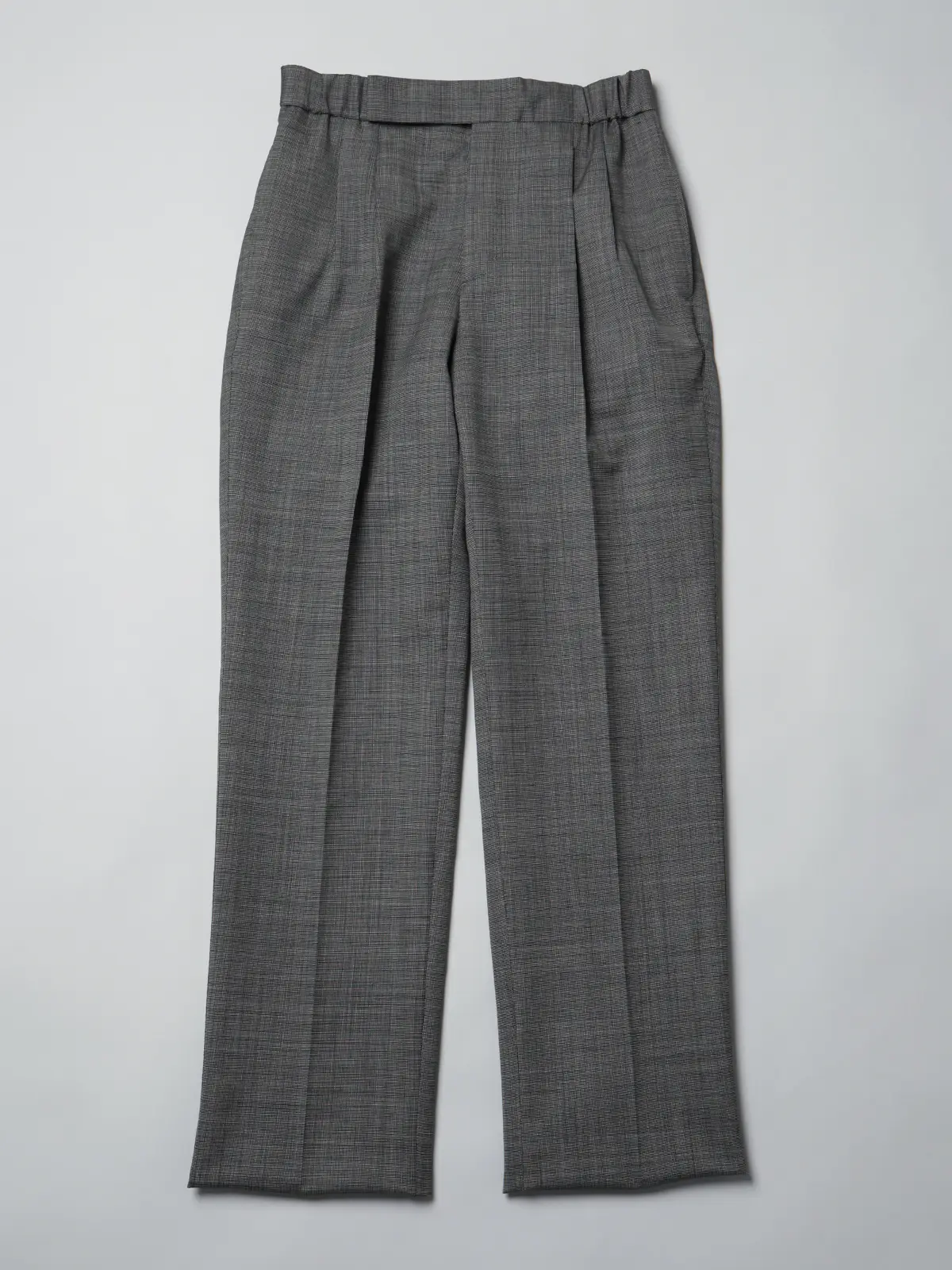GOOVI/ツータックストレートパンツ/ウールモヘア/トロピカルシャンブレー/織柄 グレー 1