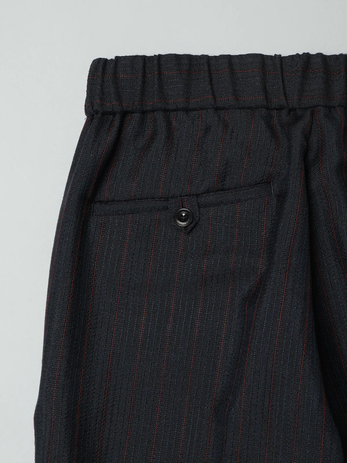 GOOVI/ツータックストレートパンツ/ウールモヘア/カラーストライプ ネイビー 1