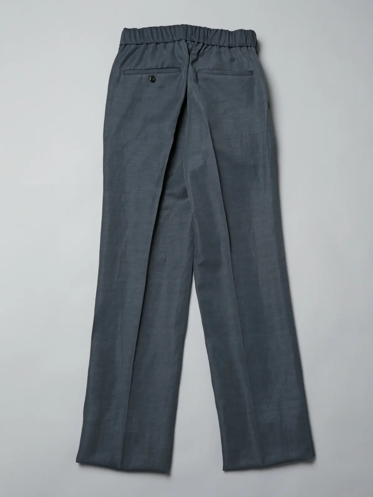 GOOVI／タックストレートパンツ／ナイロンリネン／ヴィンテージギャバジン／無地 ブルー 1