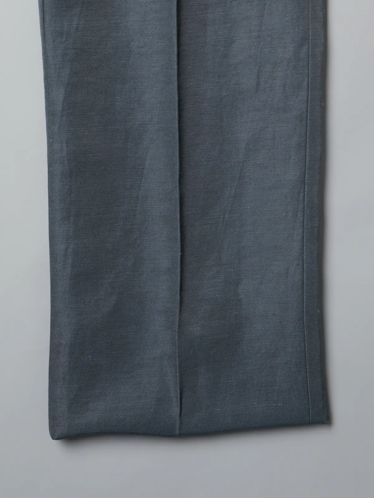 GOOVI／タックストレートパンツ／ナイロンリネン／ヴィンテージギャバジン／無地 ブルー 1