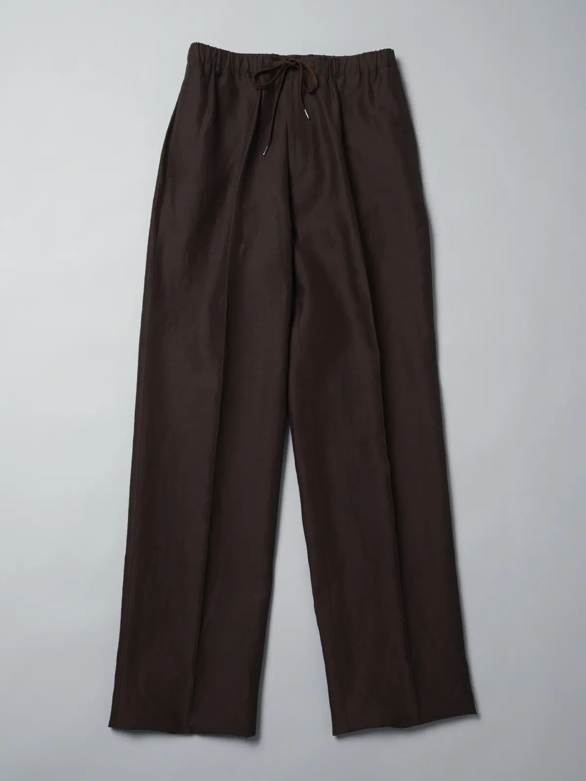 GOOVI／イージーパンツ／キュプラリネンコットングログラン／織柄 ブラウン 1