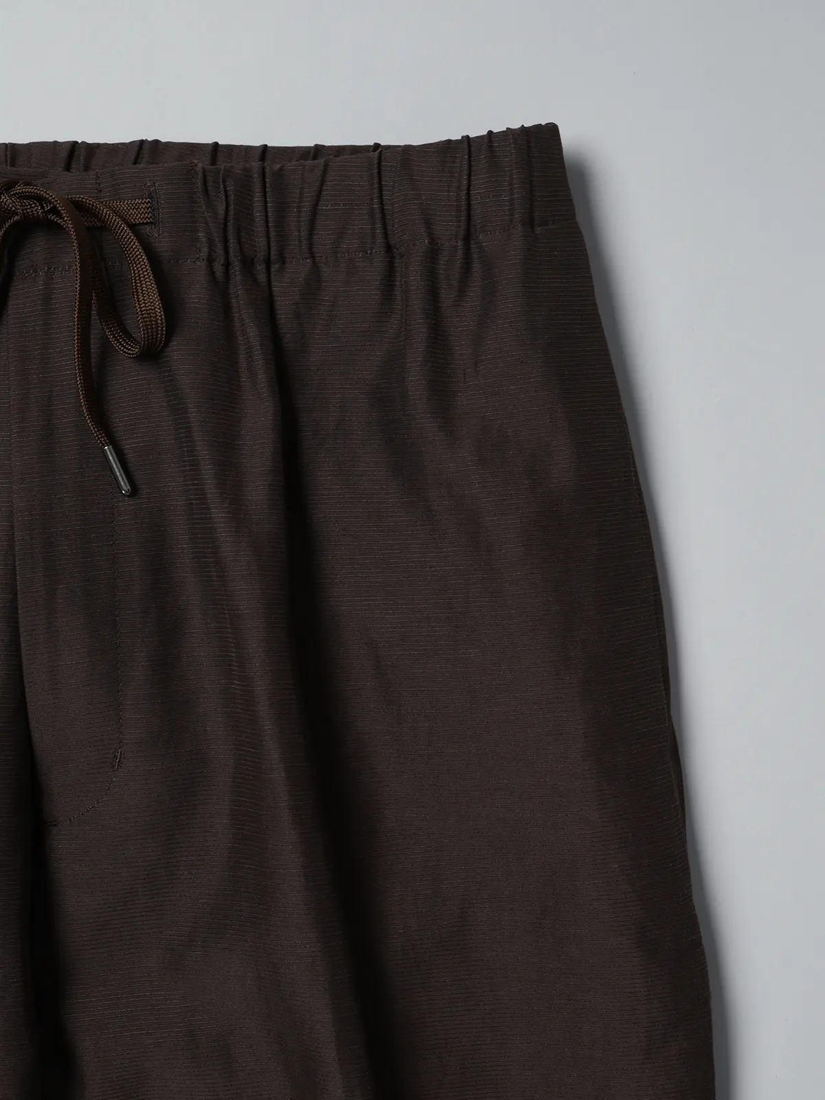 GOOVI／イージーパンツ／キュプラリネンコットングログラン／織柄 ブラウン 1
