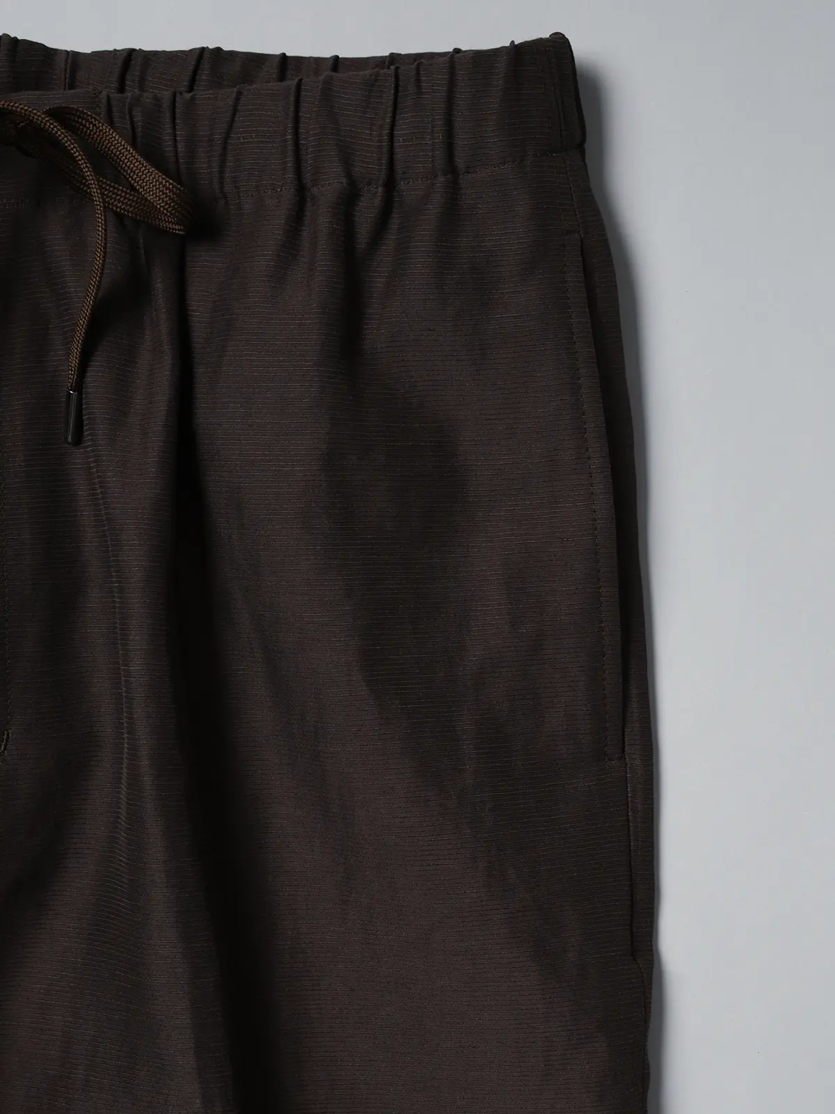 GOOVI／イージーパンツ／キュプラリネンコットングログラン／織柄 ブラウン 1