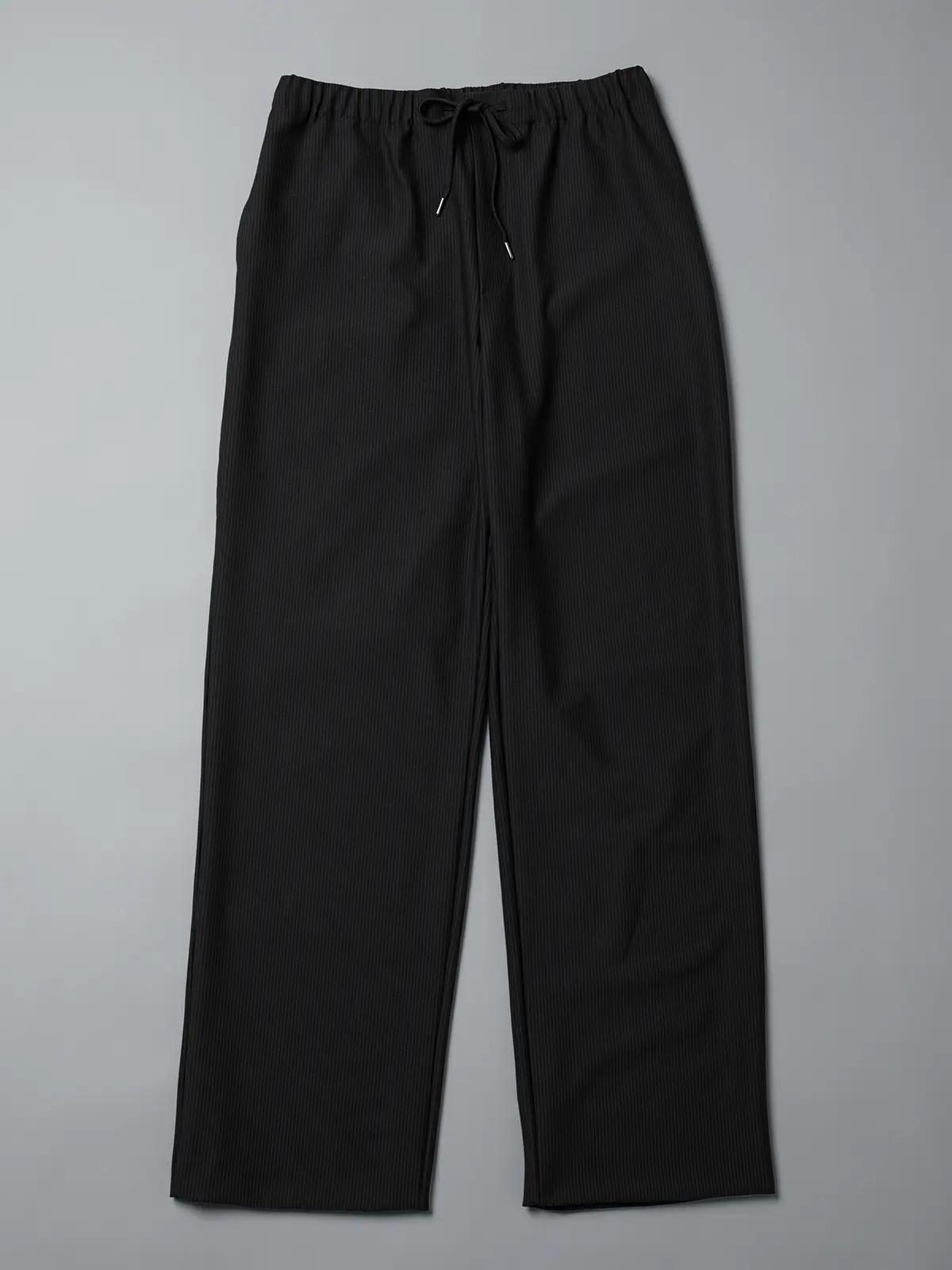 GOOVI／イージーパンツ／ウォッシャブル／ストレッチ／トリコットシアサッカー ブラック 1