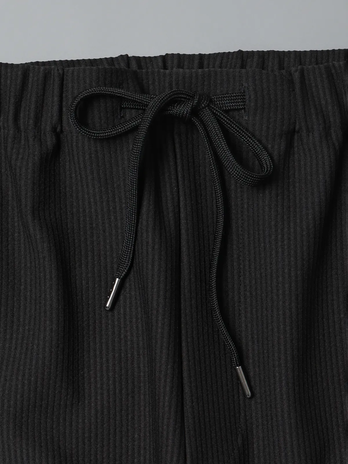 GOOVI／イージーパンツ／ウォッシャブル／ストレッチ／トリコットシアサッカー ブラック 1