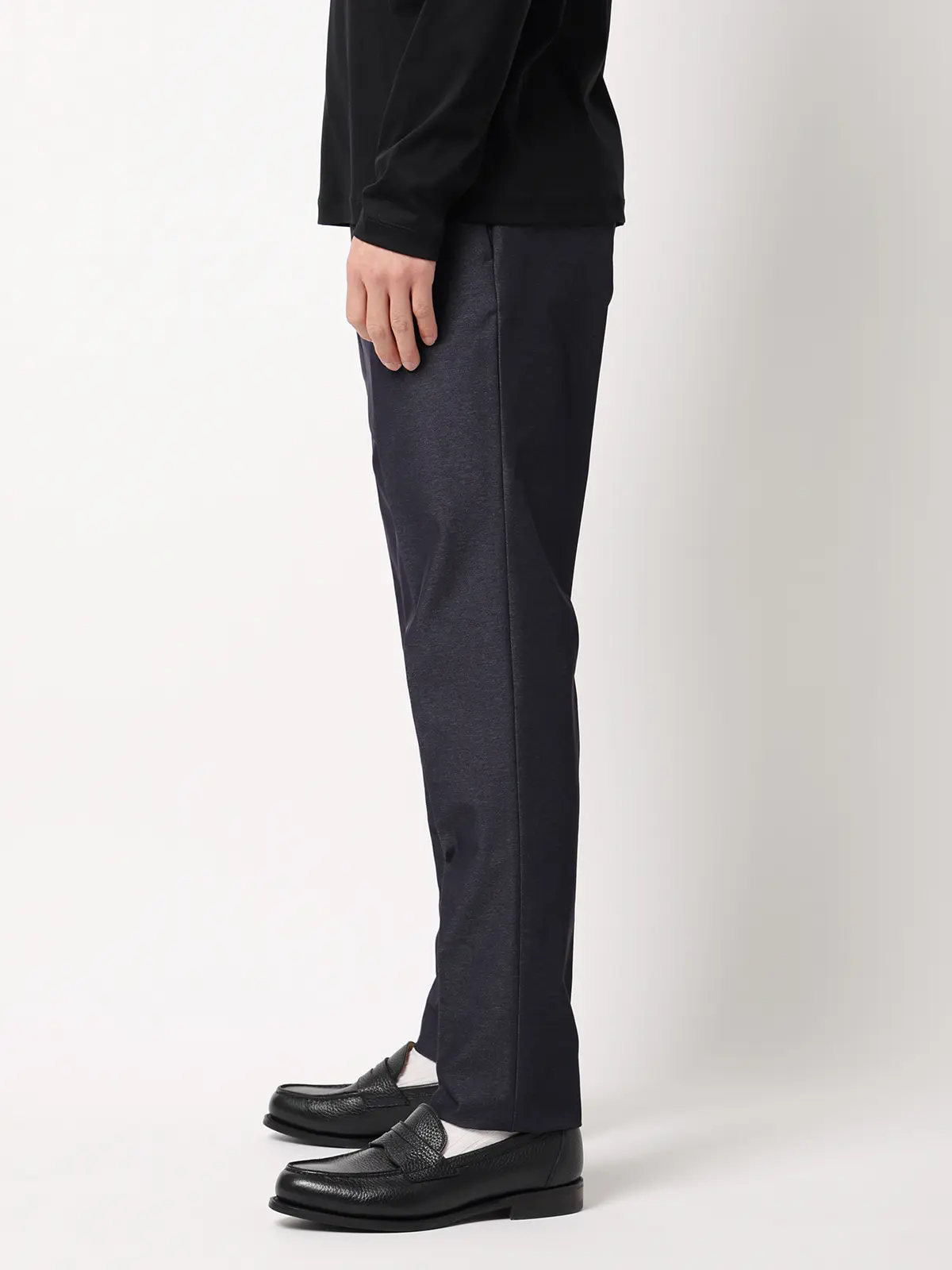 スマみえタックテーパードパンツ／ウォッシャブル／ストレッチ／CROSS MOVA／SL11 ネイビー SS