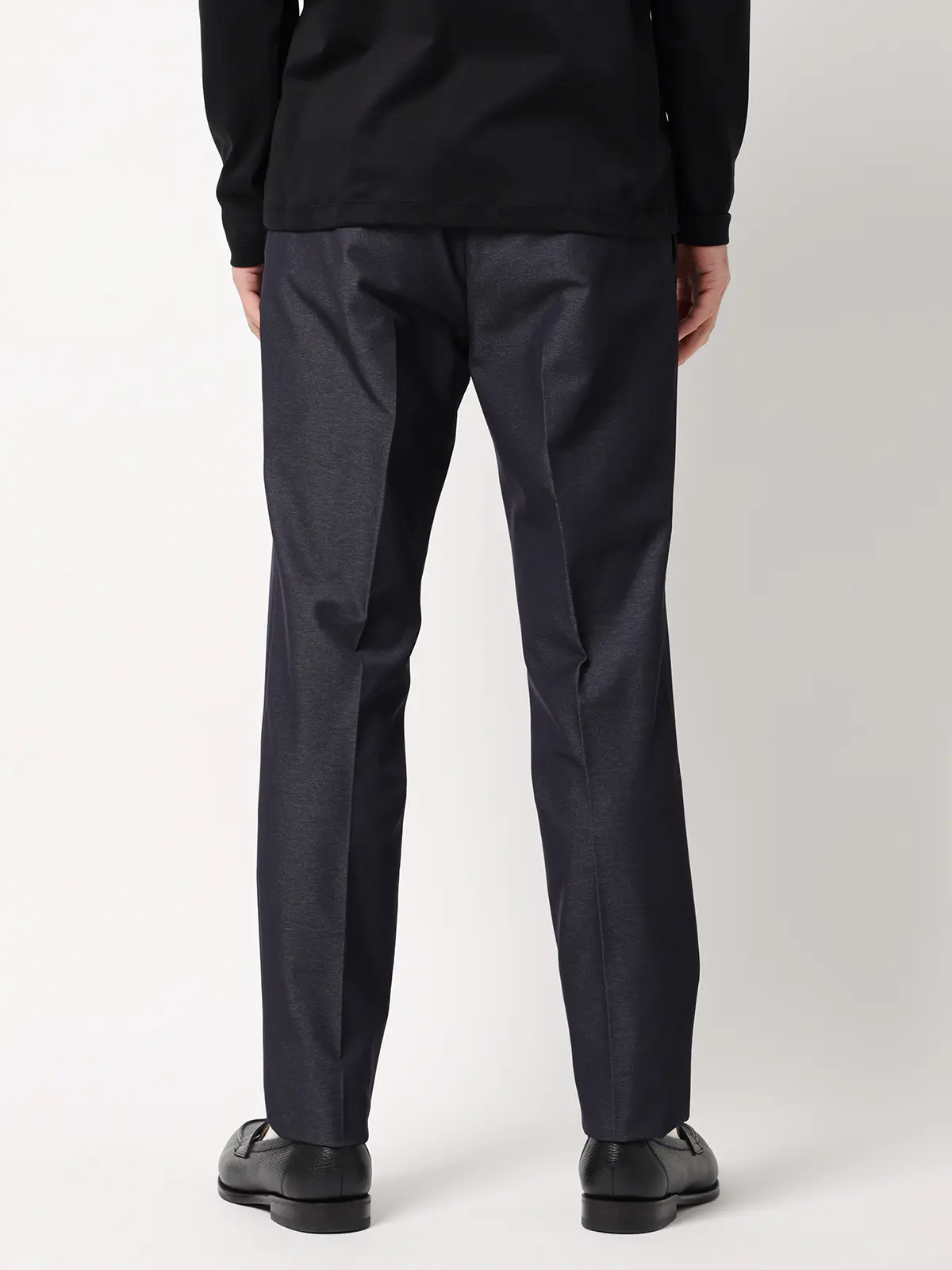 スマみえタックテーパードパンツ／ウォッシャブル／ストレッチ／CROSS MOVA／SL11 ネイビー SS