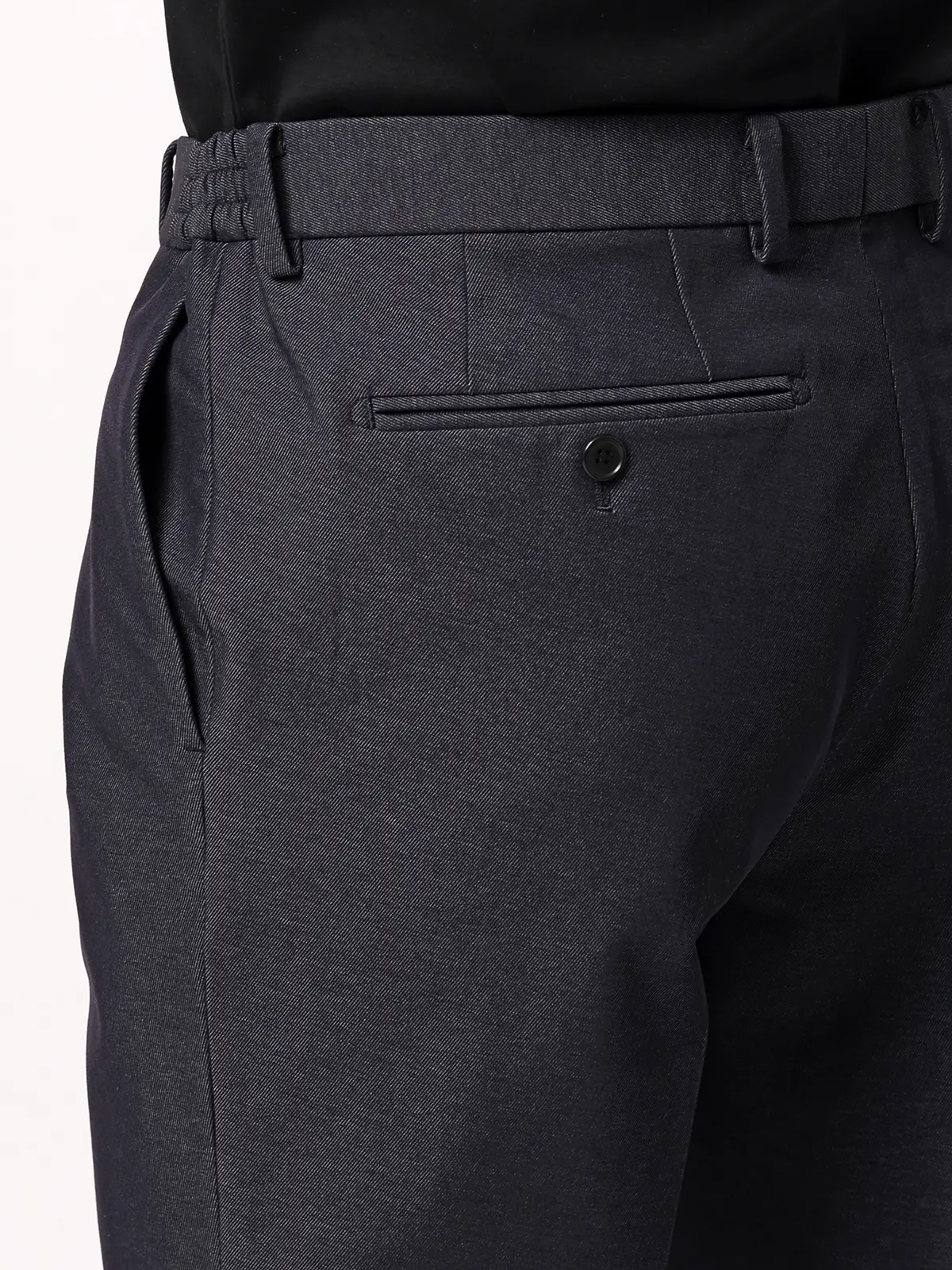 スマみえタックテーパードパンツ／ウォッシャブル／ストレッチ／CROSS MOVA／SL11 ネイビー SS