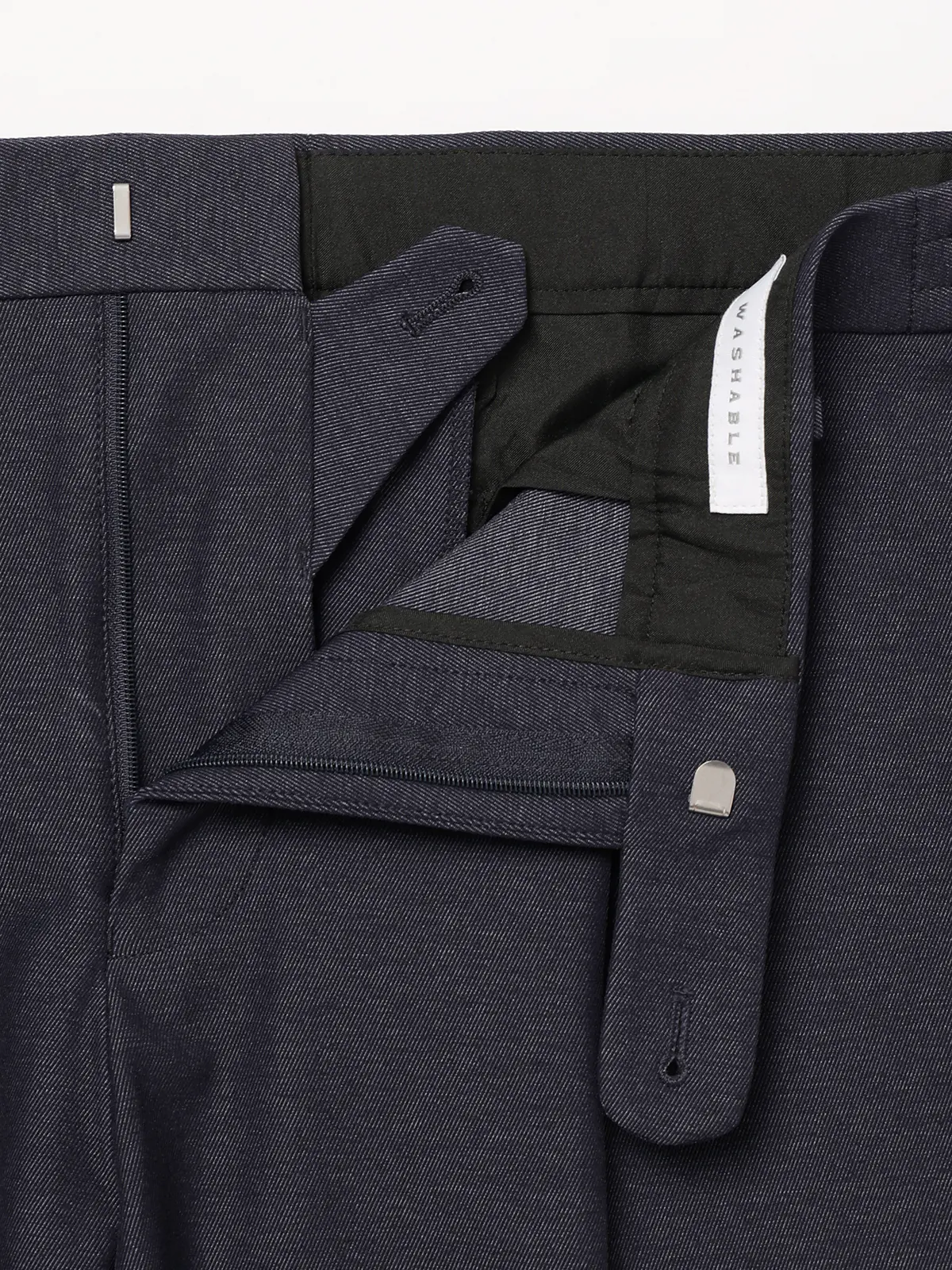 スマみえタックテーパードパンツ／ウォッシャブル／ストレッチ／CROSS MOVA／SL11 ネイビー SS