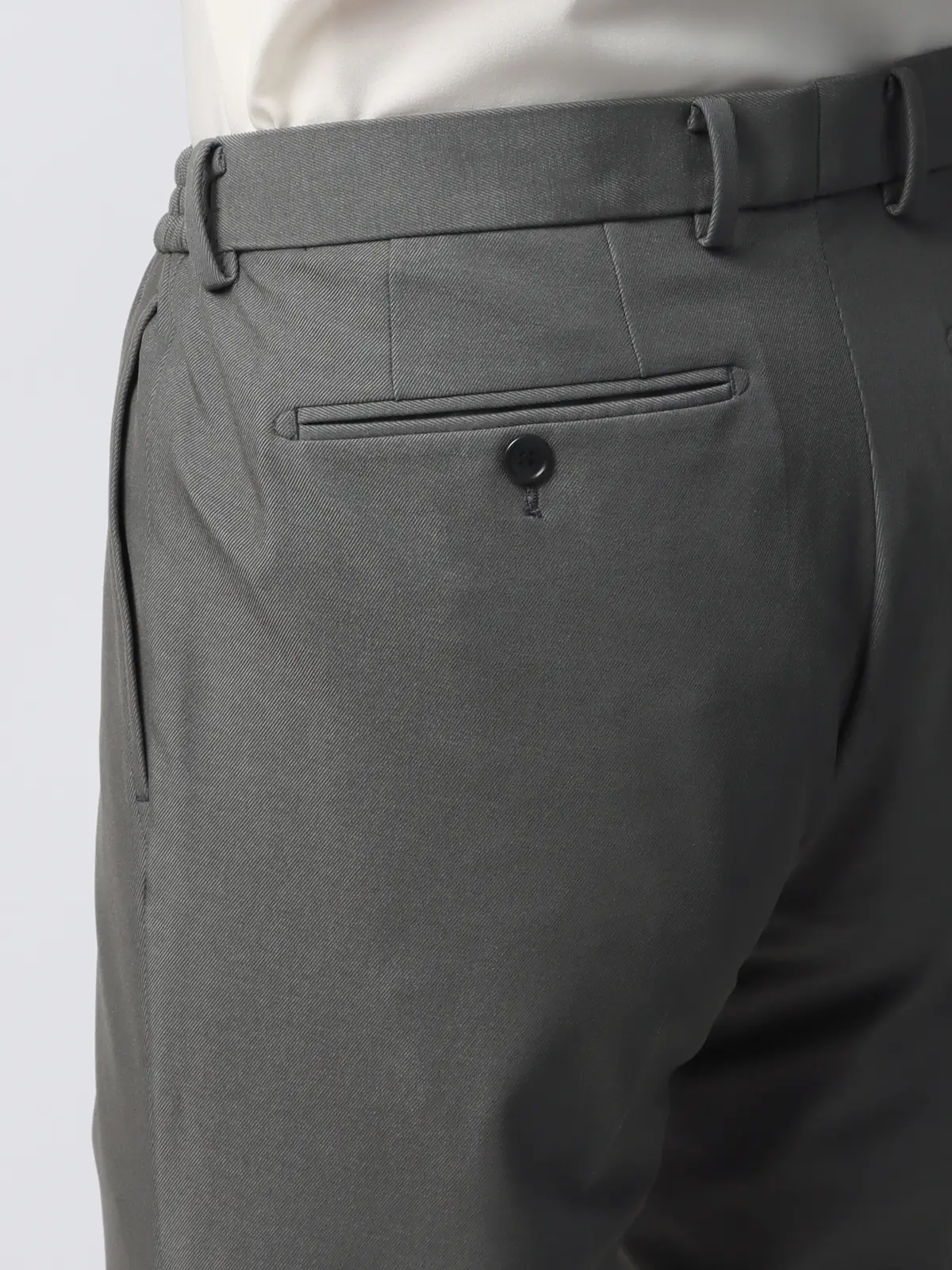 スマみえテーパードパンツ／ウォッシャブル／ストレッチ／CROSS MOVA／デニムライク／SL02 ライトグレー SS