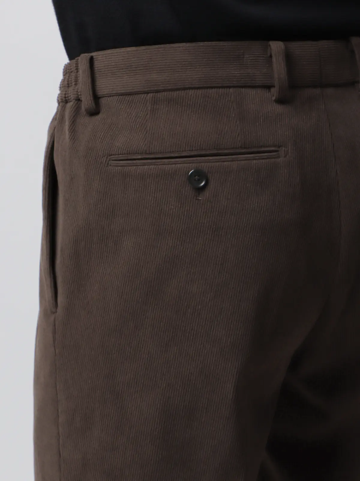 スマみえタックテーパードパンツ/ウォッシャブル/CROSS MOVA/コーデュロイ/SL11 ブラウン SS