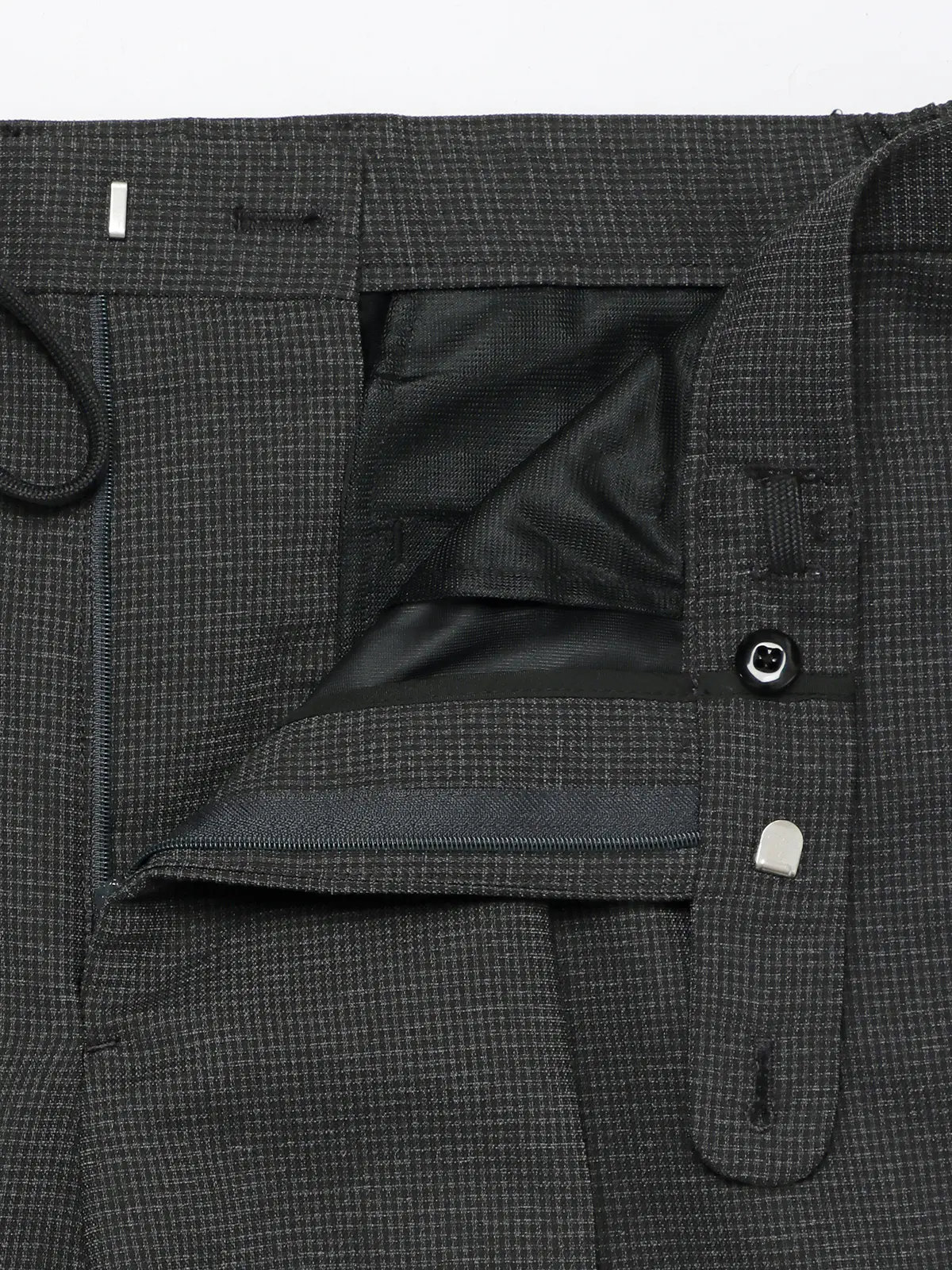 タックテーパードパンツ／ウォッシャブル／ストレッチ／ハウンドトゥース／CR11-S グレー系 S