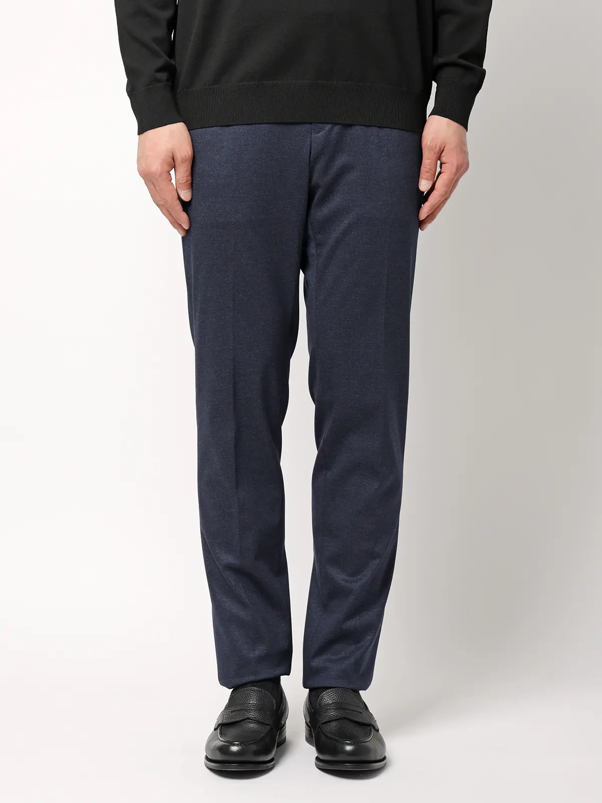 SMACTIVE/テーパードパンツ/ウォッシャブル/ストレッチ/TRジャージー/無地/SL02 ネイビー SS