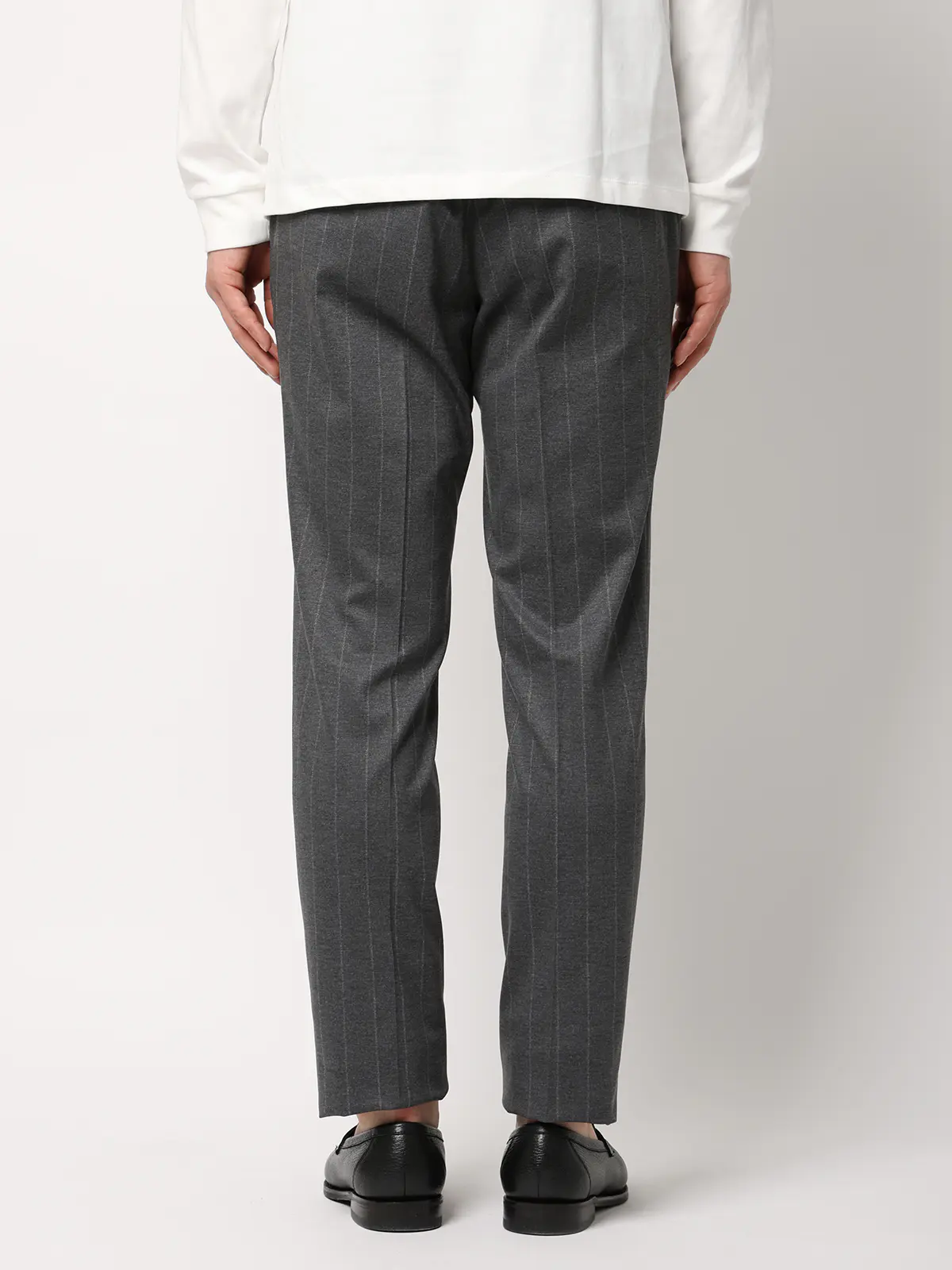 SMACTIVE／テーパードパンツ／ウォッシャブル／ストレッチ／TRジャージー／ストライプ／SL02 グレー SS