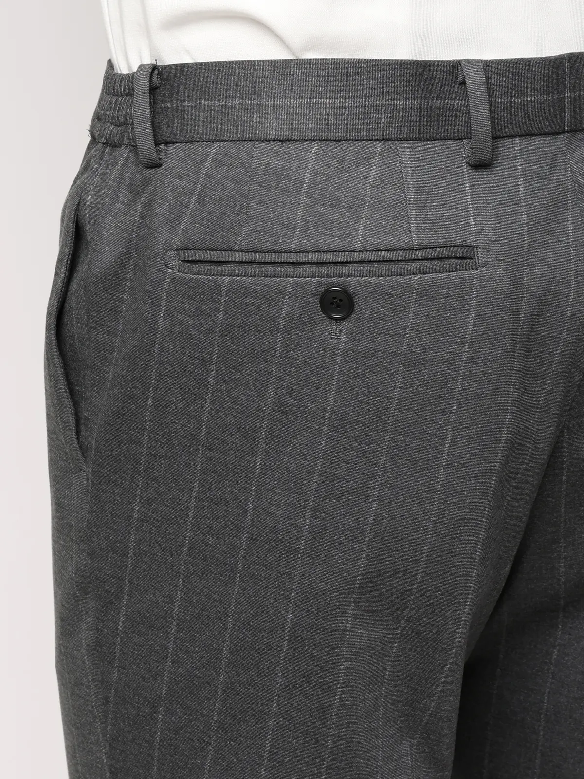 SMACTIVE／テーパードパンツ／ウォッシャブル／ストレッチ／TRジャージー／ストライプ／SL02 グレー SS