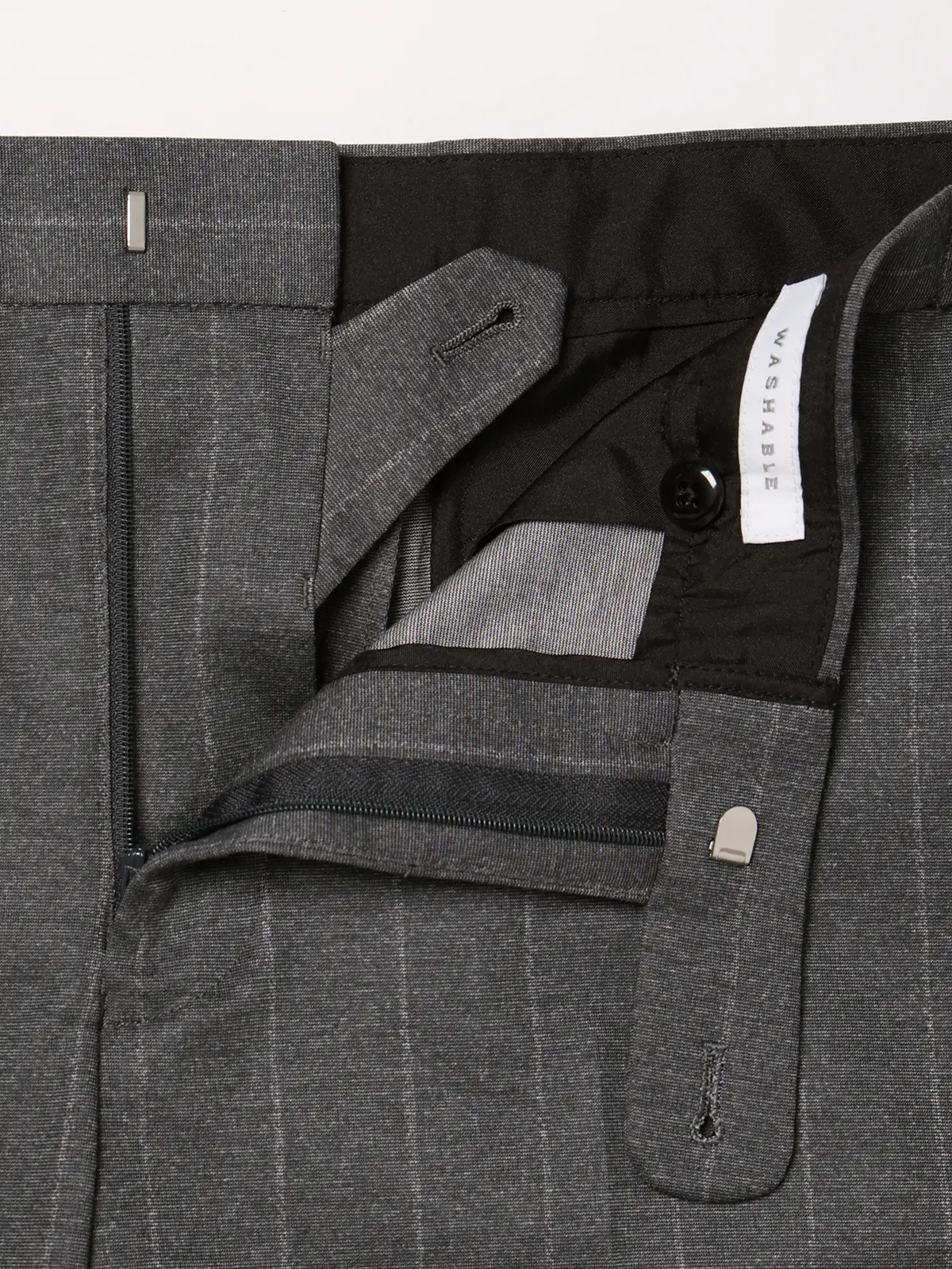 SMACTIVE／テーパードパンツ／ウォッシャブル／ストレッチ／TRジャージー／ストライプ／SL02 グレー SS