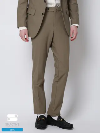 SMACTIVE COOL／テーパードパンツ／ウォッシャブル／トリコットジャージー／織柄／SL02
