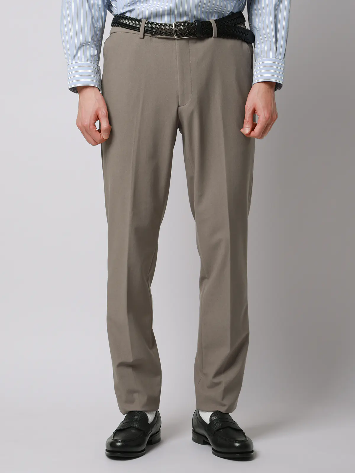 テーパードパンツ／ウォッシャブル／ストレッチ／トリコットジャージー／無地／TM02-S ベージュ S