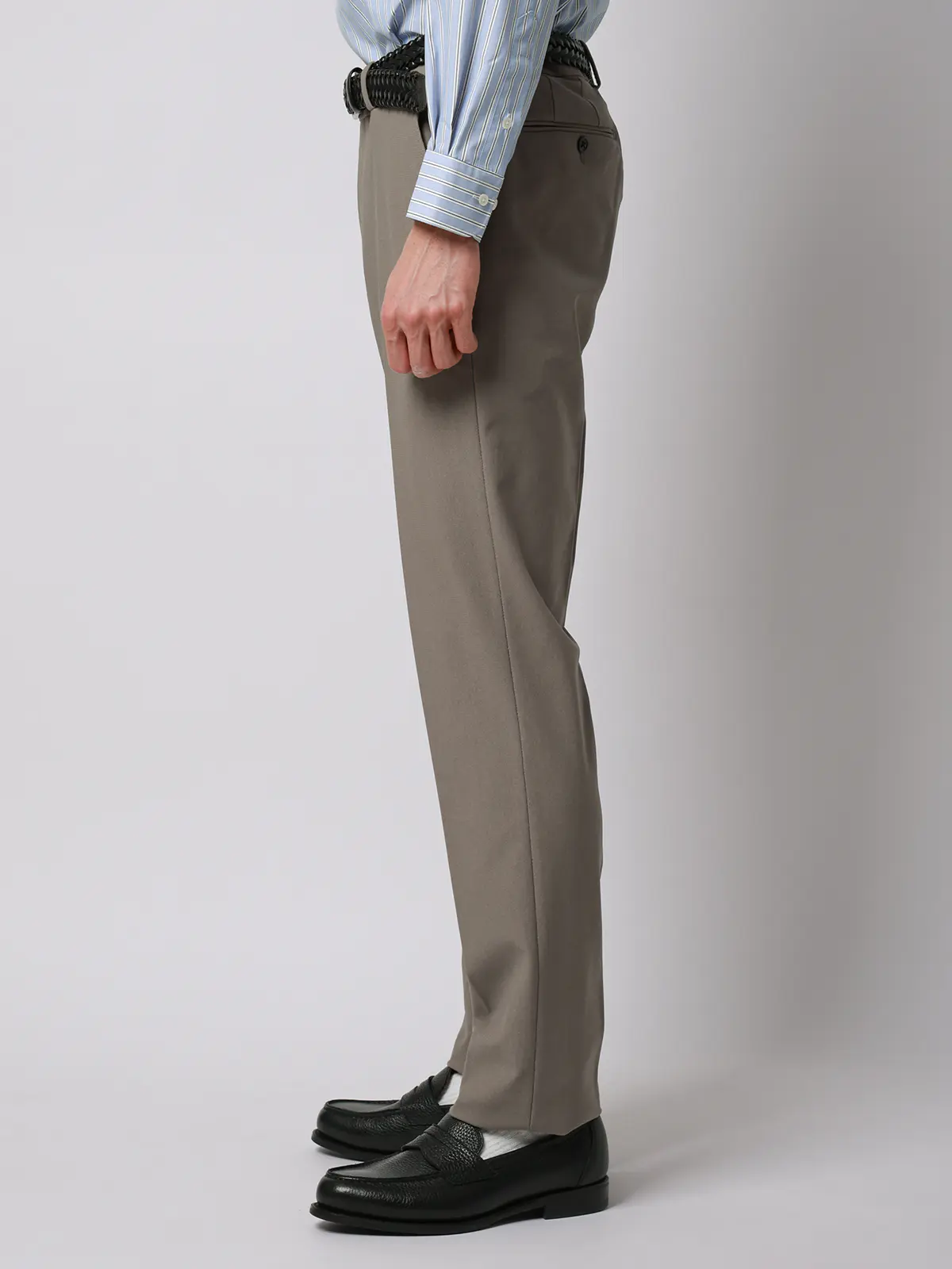 テーパードパンツ／ウォッシャブル／ストレッチ／トリコットジャージー／無地／TM02-S ベージュ S