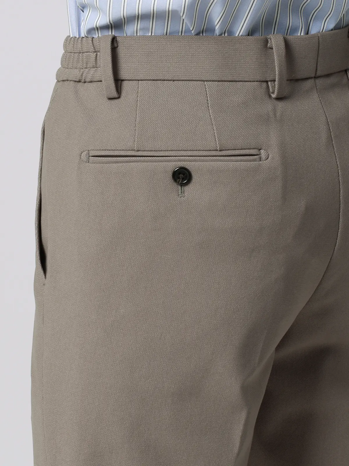 テーパードパンツ／ウォッシャブル／ストレッチ／トリコットジャージー／無地／TM02-S ベージュ S