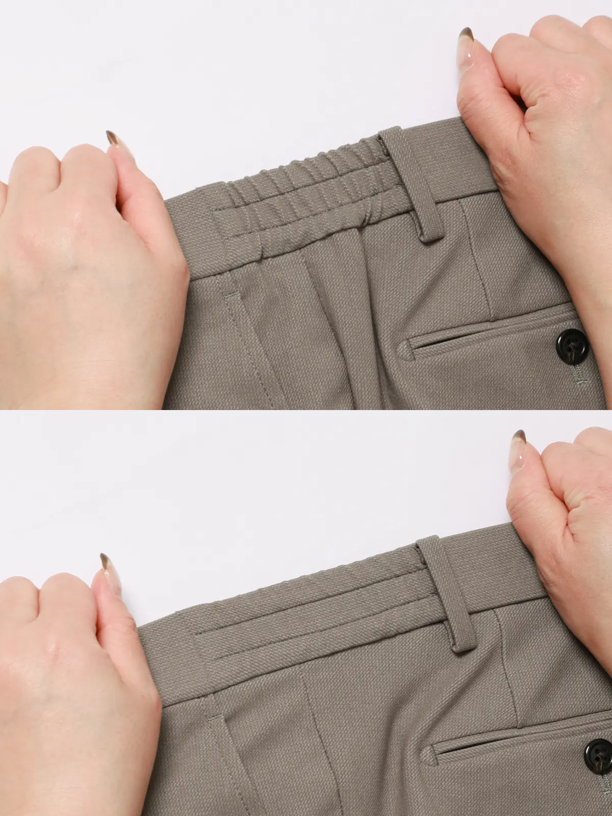 テーパードパンツ／ウォッシャブル／ストレッチ／トリコットジャージー／無地／TM02-S ベージュ S