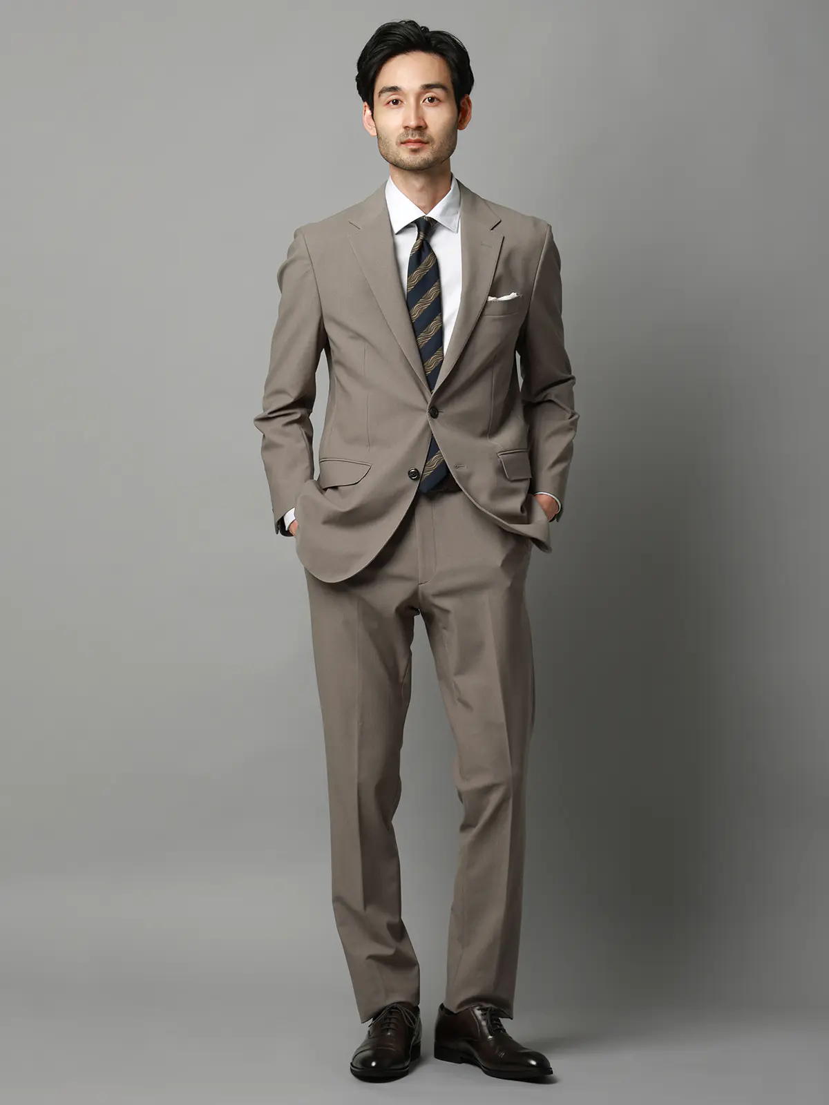 テーパードパンツ／ウォッシャブル／ストレッチ／トリコットジャージー／無地／TM02-S ベージュ S