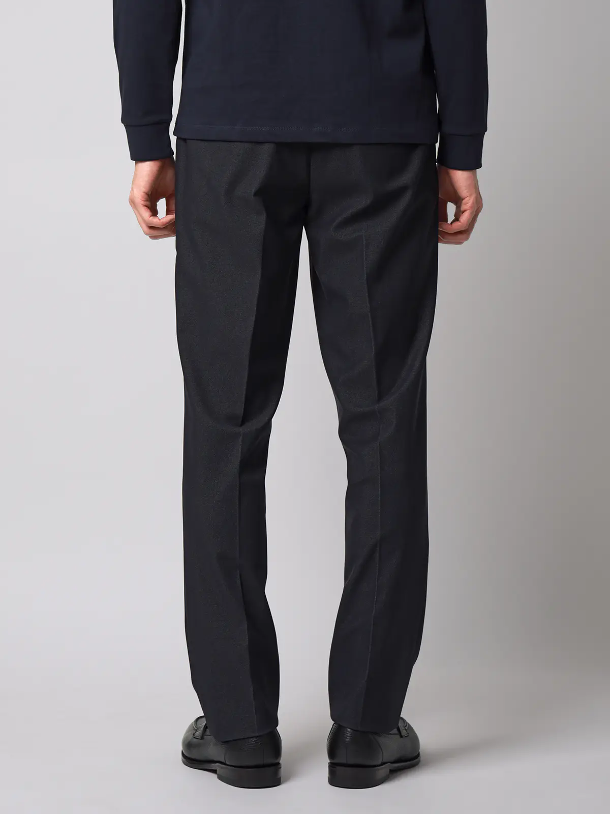 テーパードパンツ／ウォッシャブル／ストレッチ／トリコットジャージー／無地／TM02-S ネイビー S