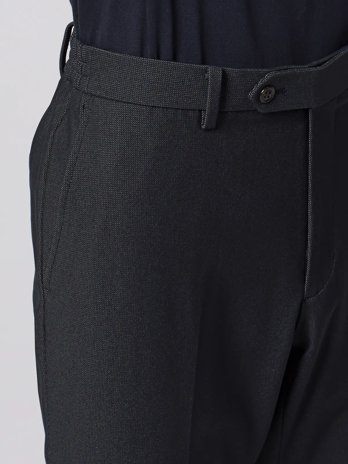 テーパードパンツ／ウォッシャブル／ストレッチ／トリコットジャージー／無地／TM02-S ネイビー S