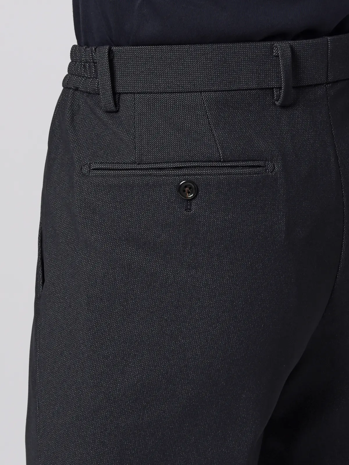 テーパードパンツ／ウォッシャブル／ストレッチ／トリコットジャージー／無地／TM02-S ネイビー S