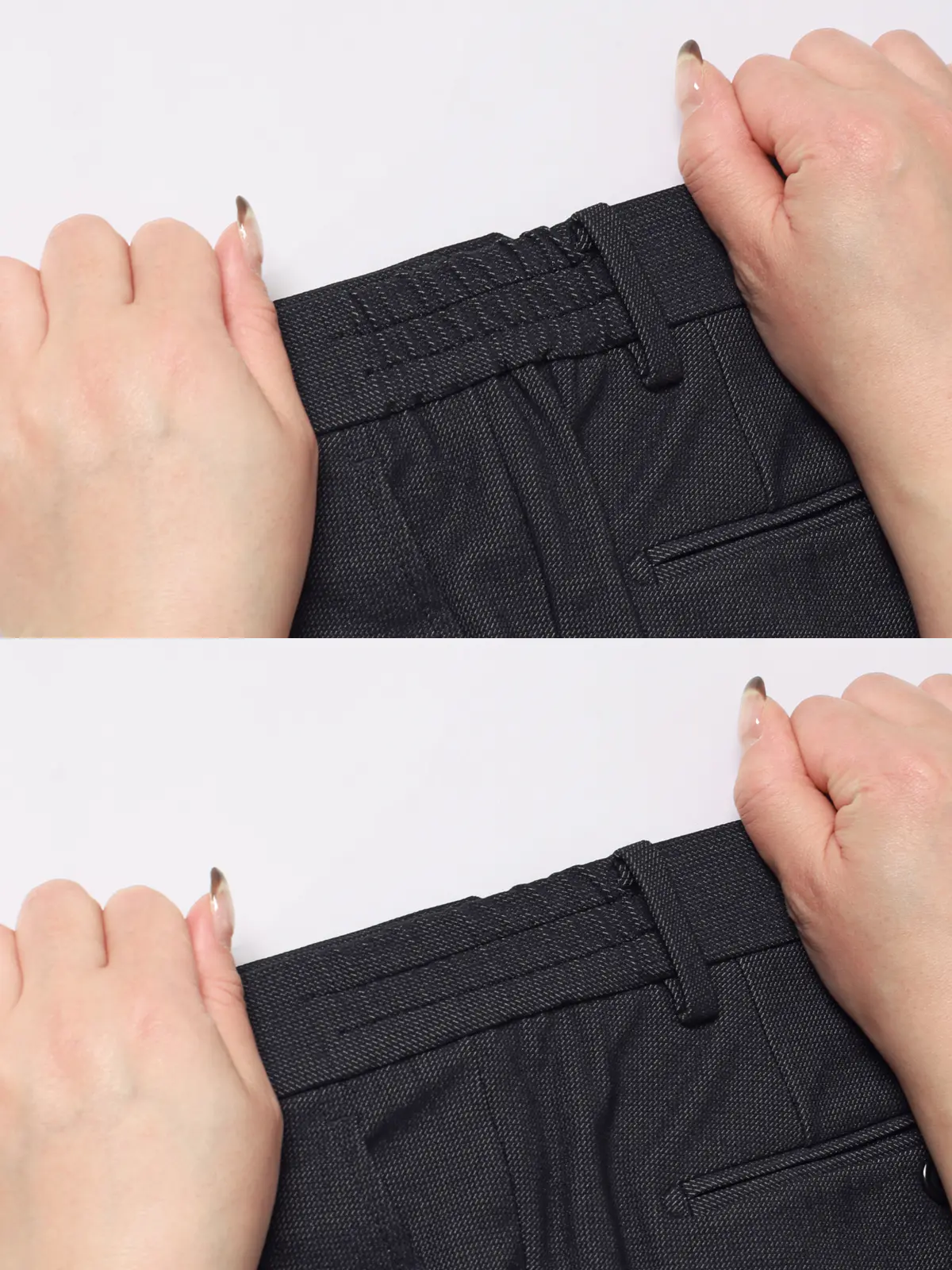 テーパードパンツ／ウォッシャブル／ストレッチ／トリコットジャージー／無地／TM02-S ネイビー S