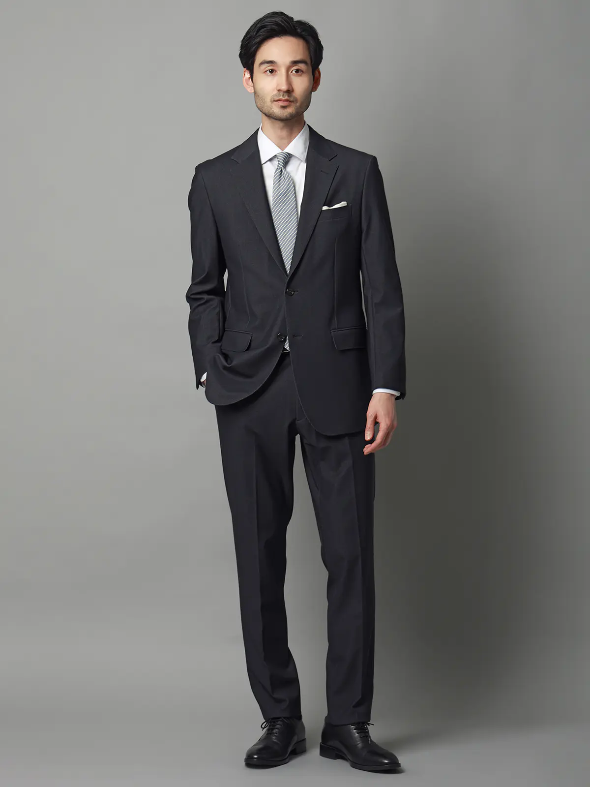 テーパードパンツ／ウォッシャブル／ストレッチ／トリコットジャージー／無地／TM02-S ネイビー S