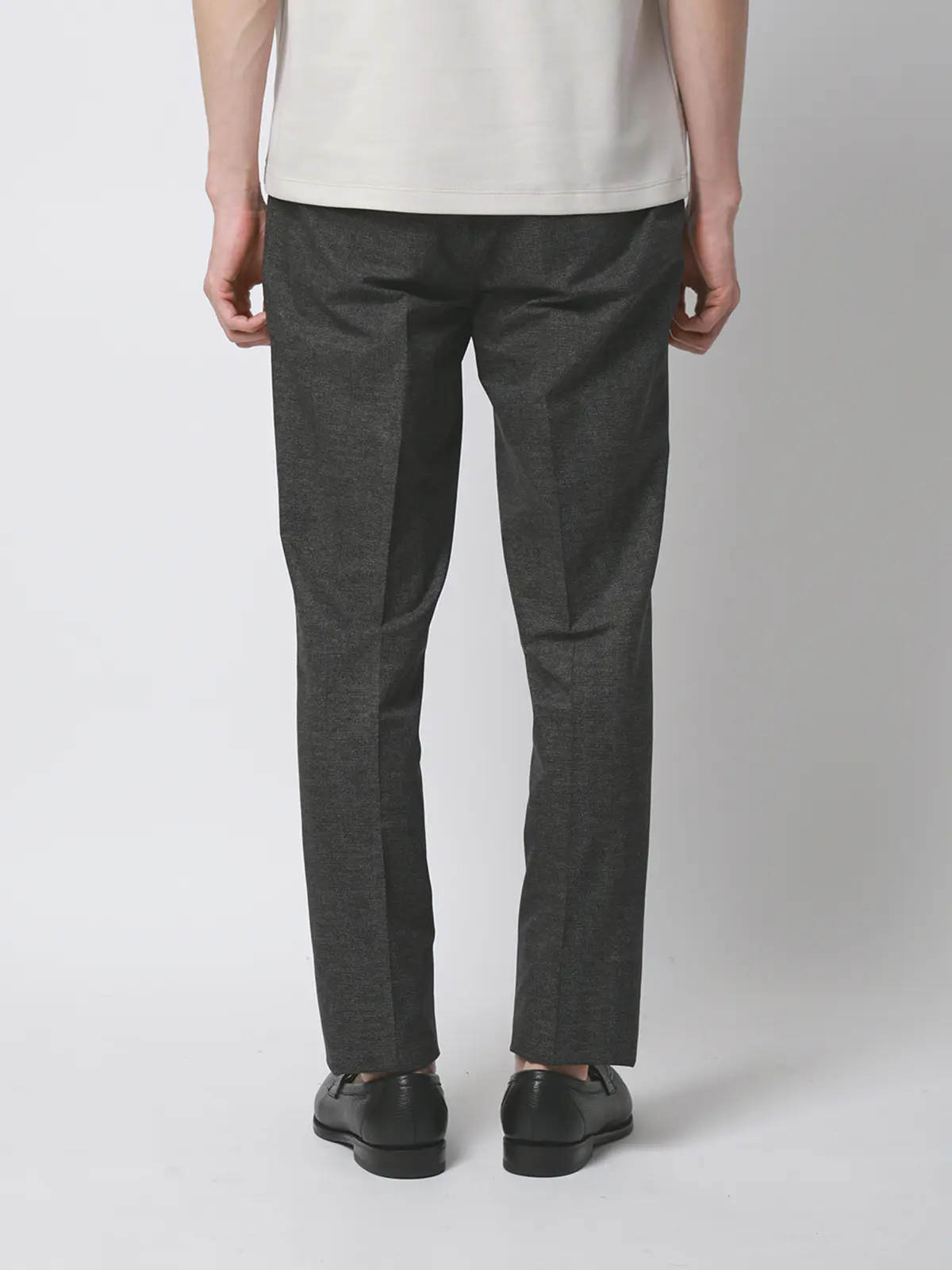 テーパードパンツ／ウォッシャブル／ストレッチ／接触冷感／COOL DOTS／織柄／TM02-S グレー S