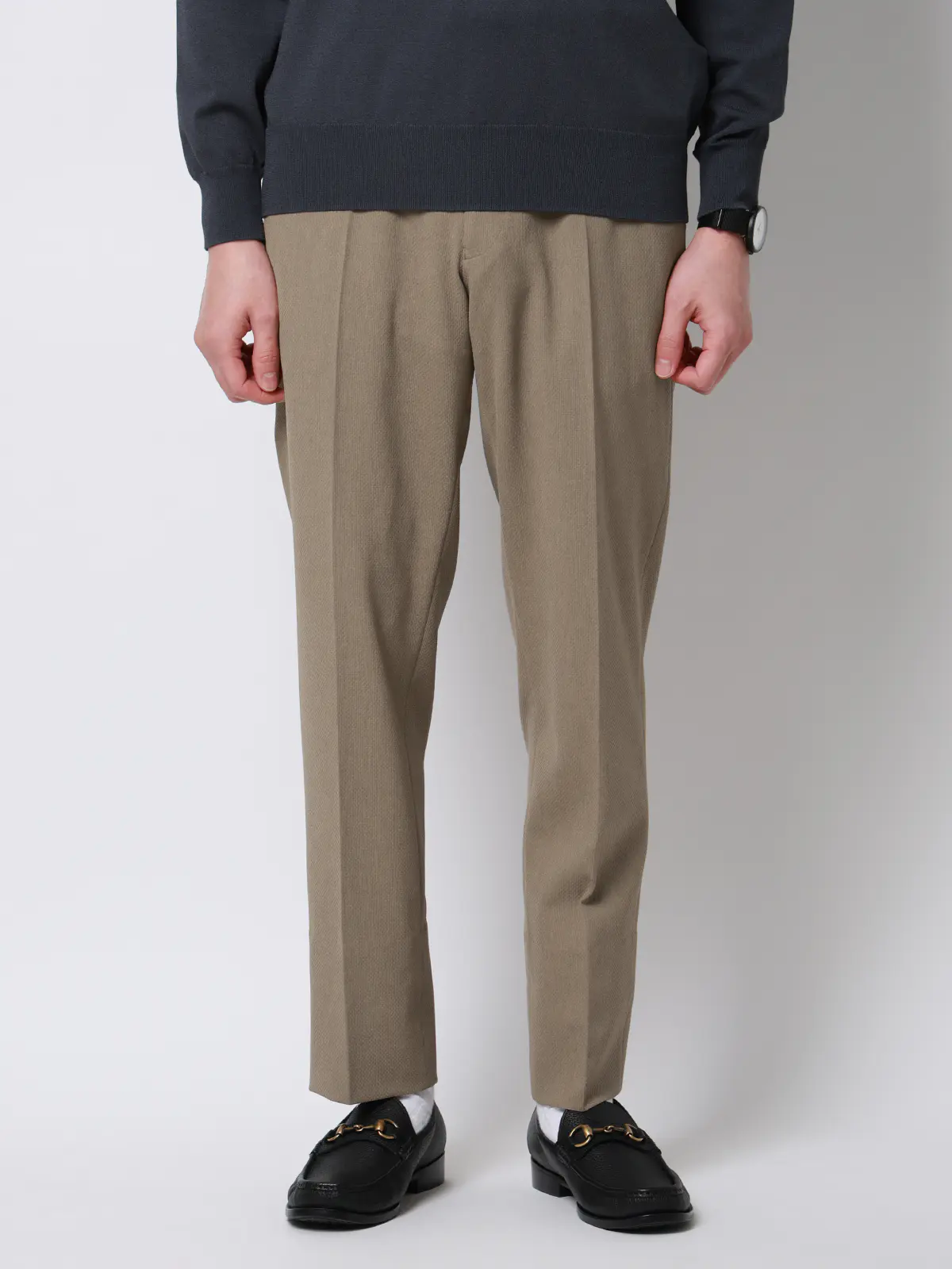 最高パンツ／テーパードパンツ／ウォッシャブル／ストレッチ／RS07／裾上げ済み ベージュ SS