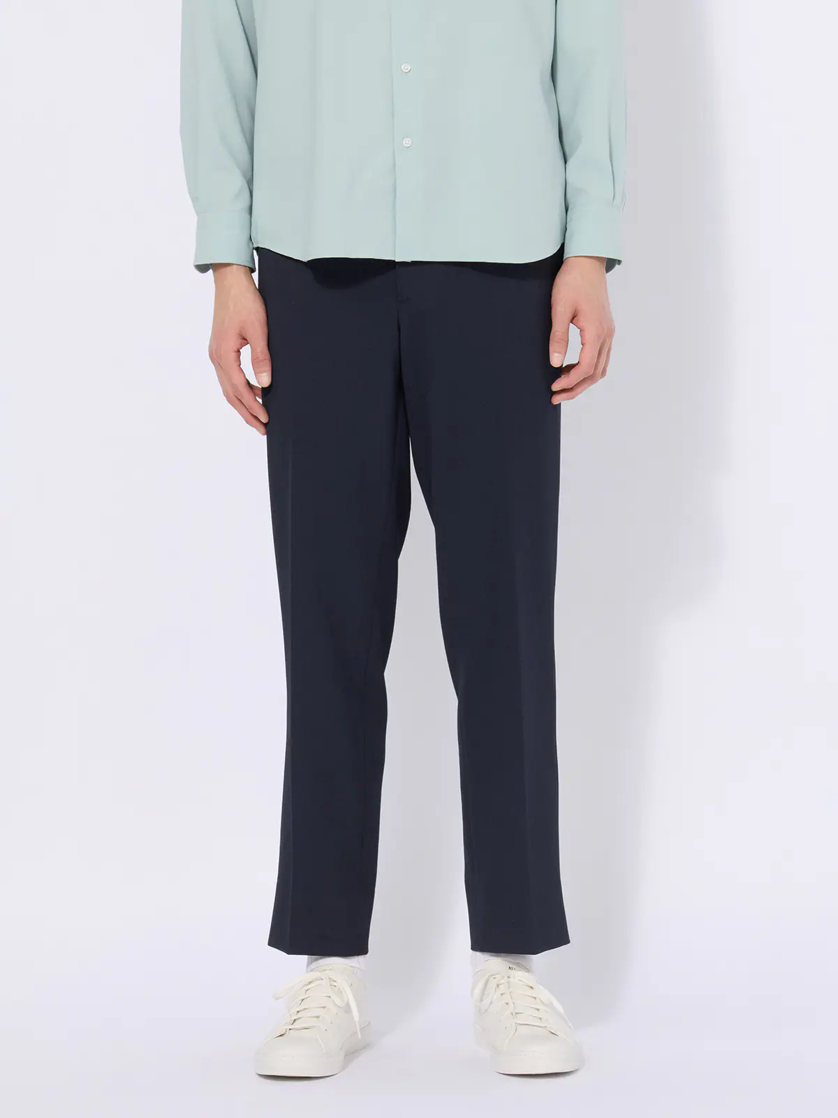 最高パンツ／テーパードパンツ／ウォッシャブル／ストレッチ／RS07／裾上げ済み ネイビー SS