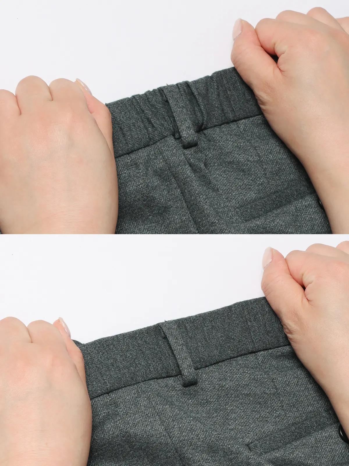 タックテーパードパンツ／ウォッシャブル／ストレッチ／ポンチツイル／無地／CR11-S グレー系 S